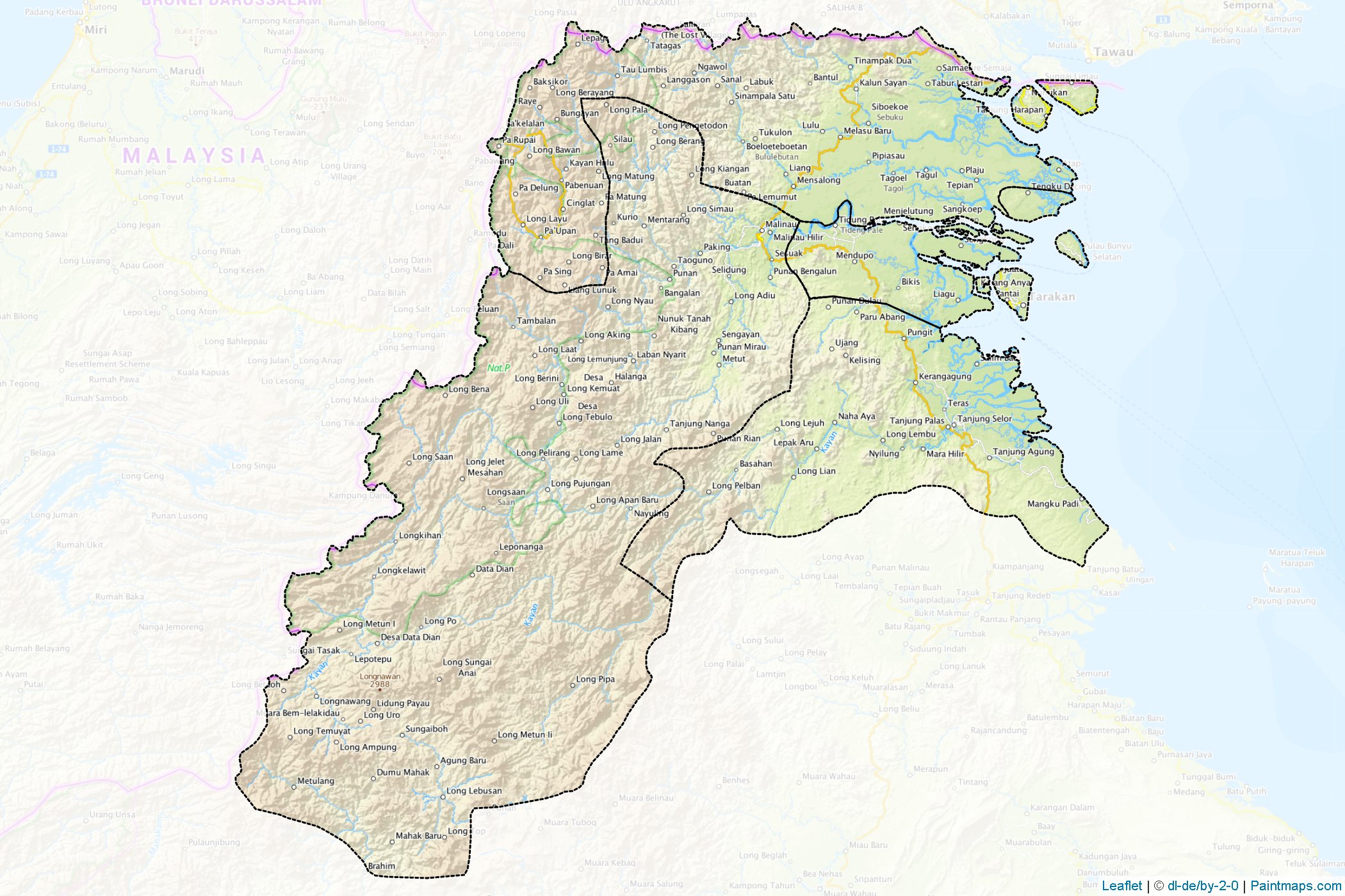 Kuzey Kalimantan (Endonezya) Haritası Örnekleri-1