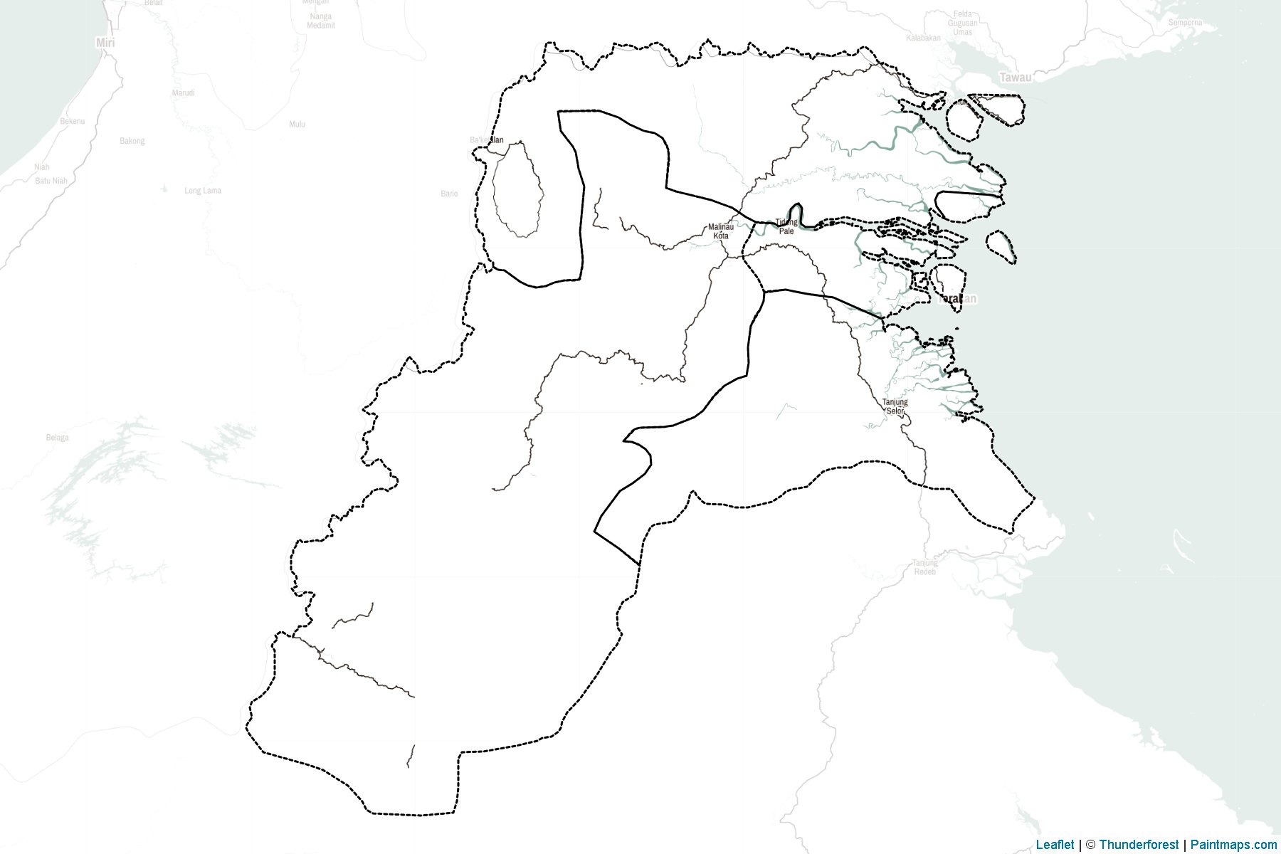 Muestras de recorte de mapas Kalimantan Utara (Indonesia)-2