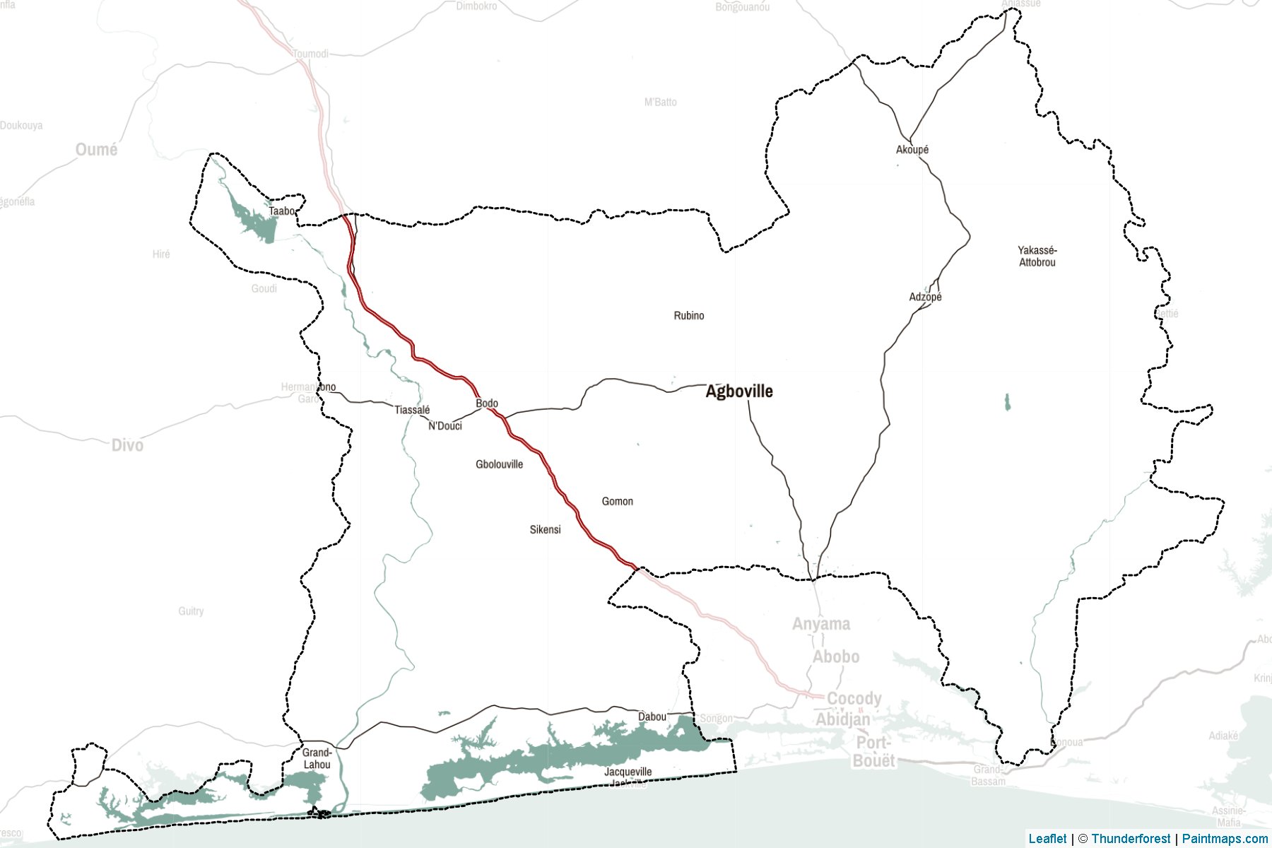 Muestras de recorte de mapas Lagunes (Costa de Marfil)-2