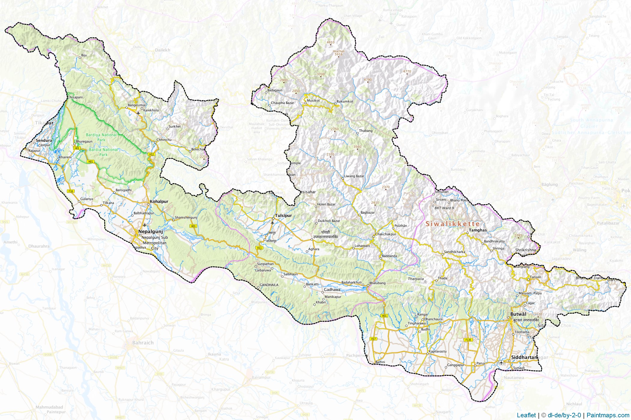 Province No. 5 (Nepal) Haritası Örnekleri-1