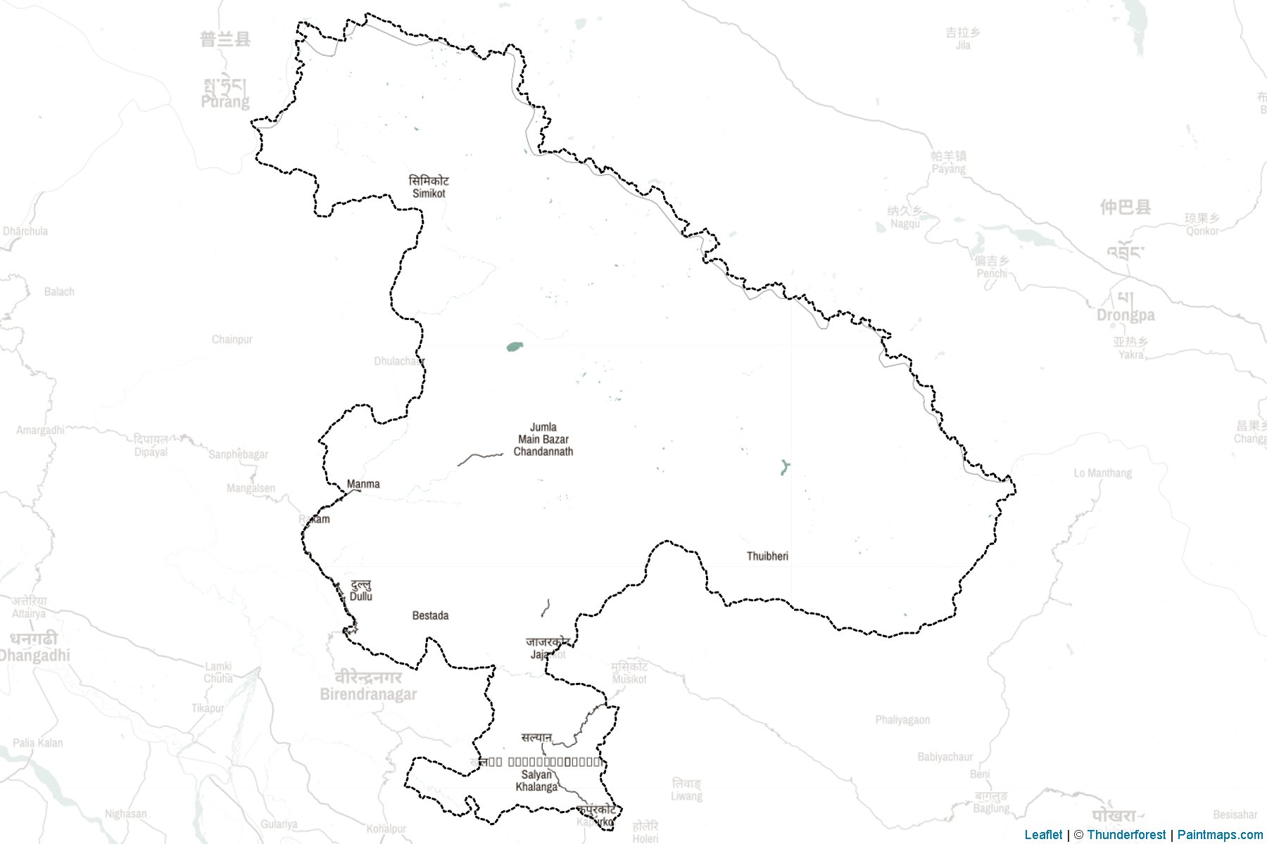 Muestras de recorte de mapas Province No. 6 (Nepal)-2