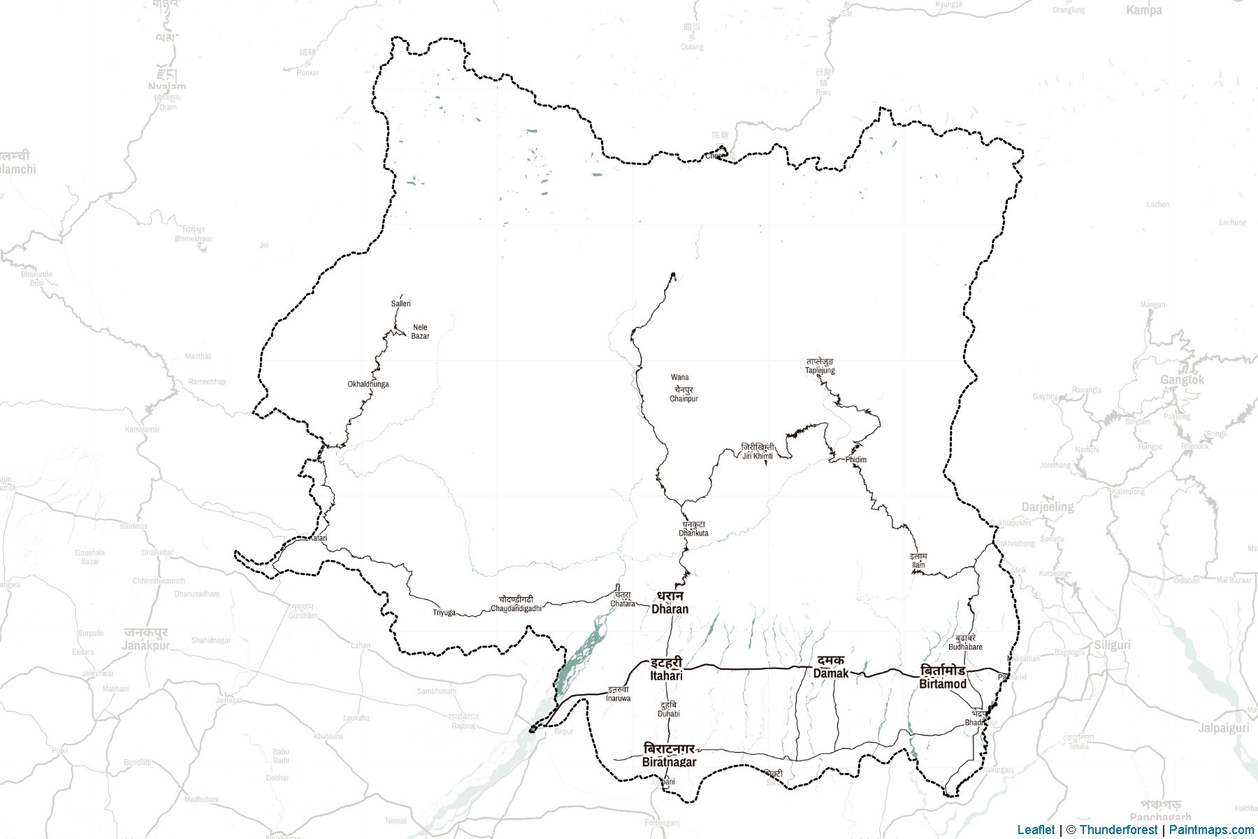 Muestras de recorte de mapas Province No. 1 (Nepal)-2