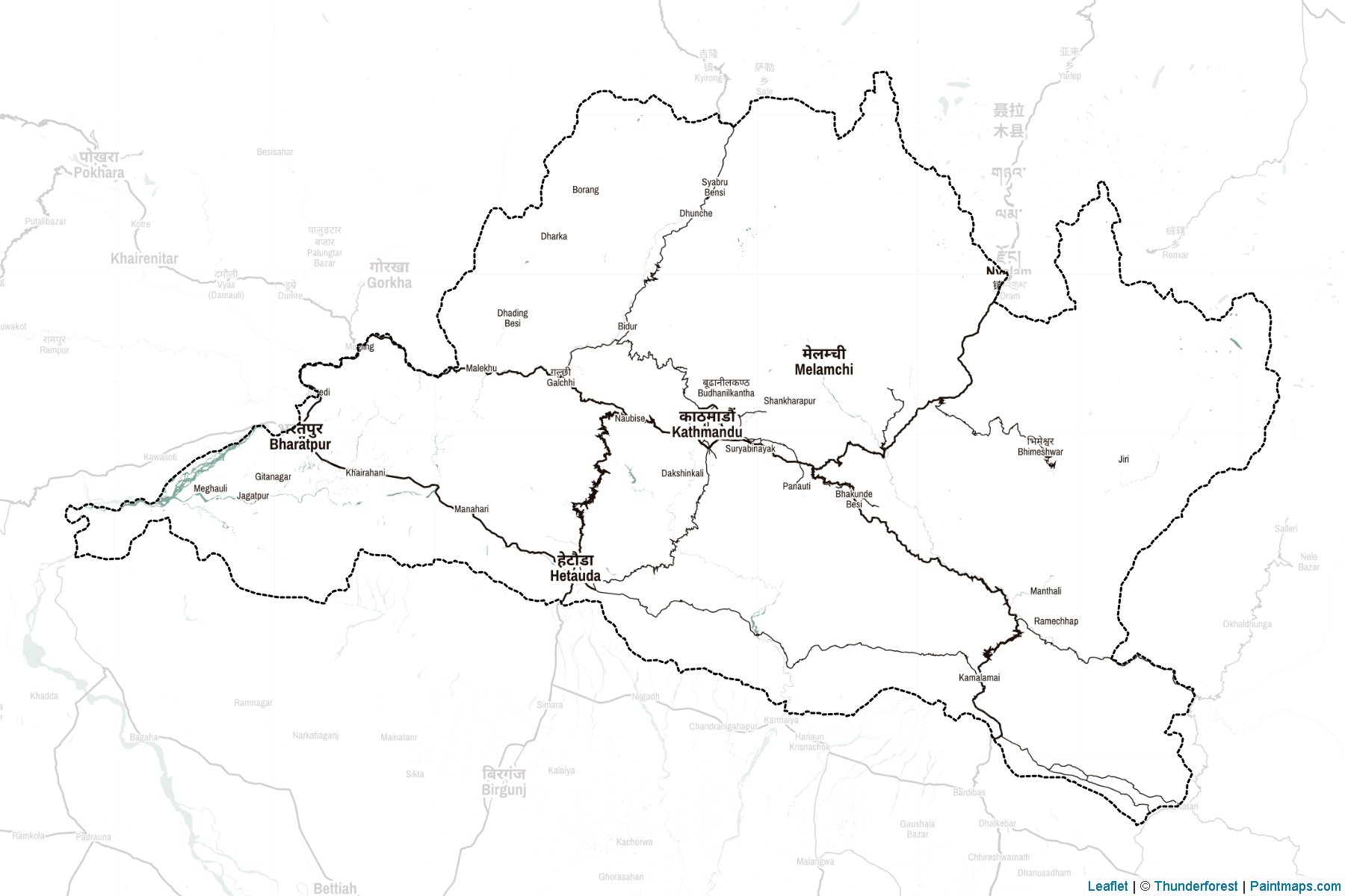 Muestras de recorte de mapas Province No. 3 (Nepal)-2