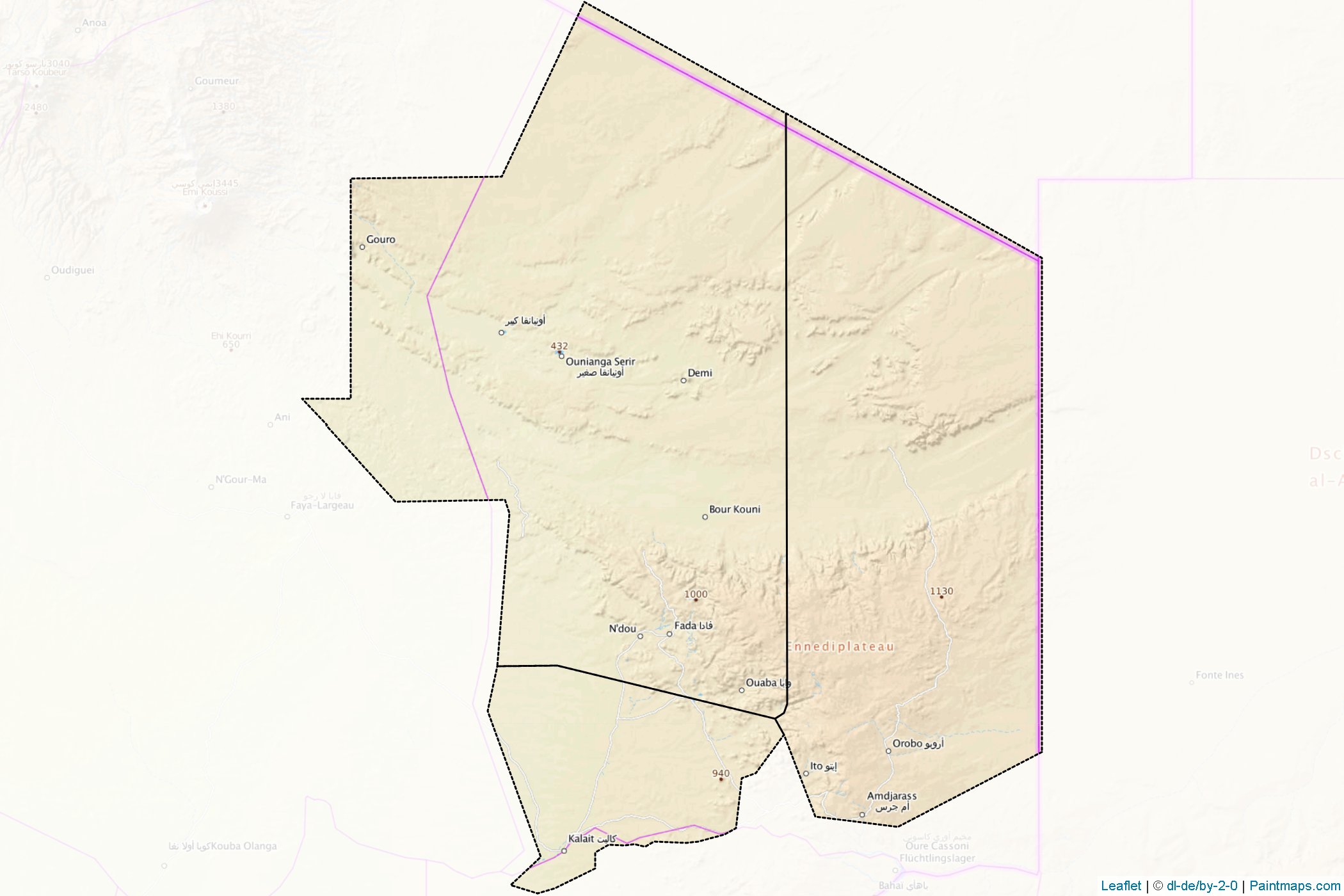 Muestras de recorte de mapas Ennedi Ouest (Chad)-1