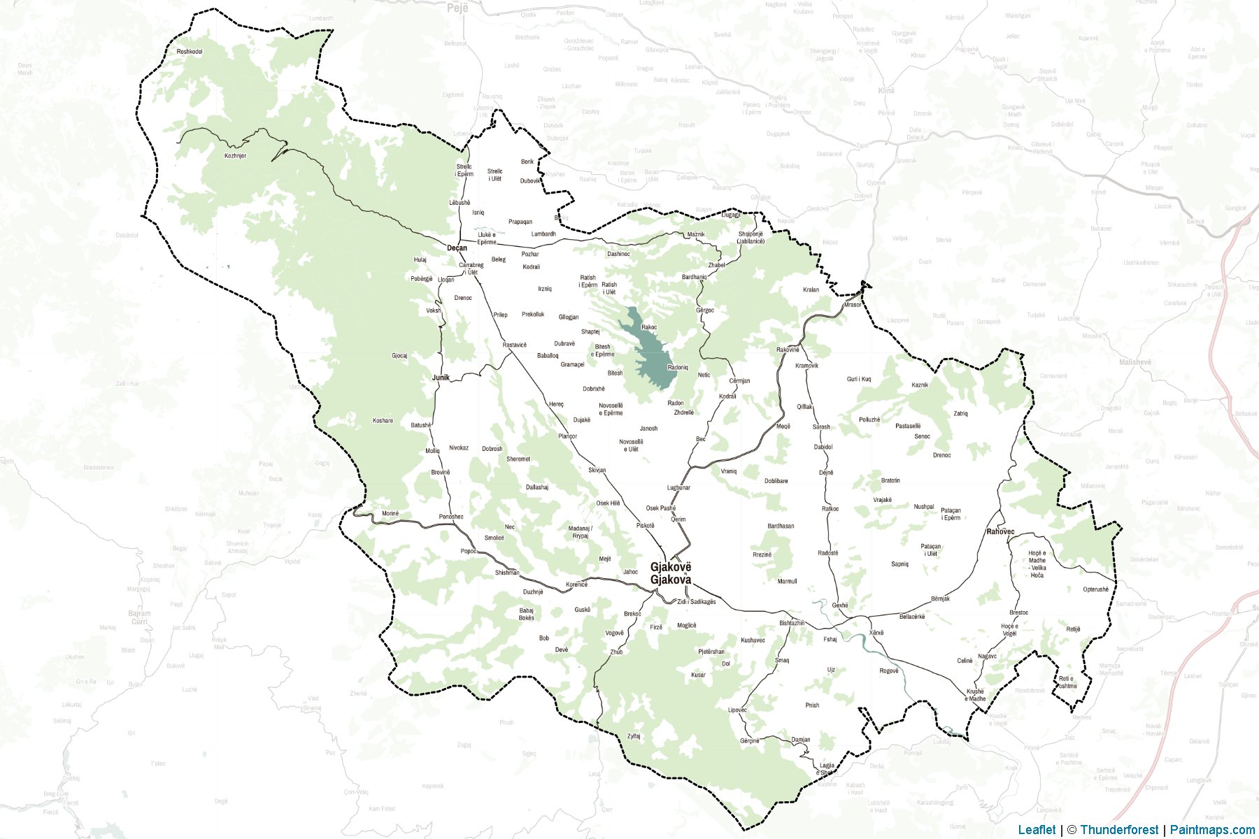 Muestras de recorte de mapas Gjakova (Kosovo)-2