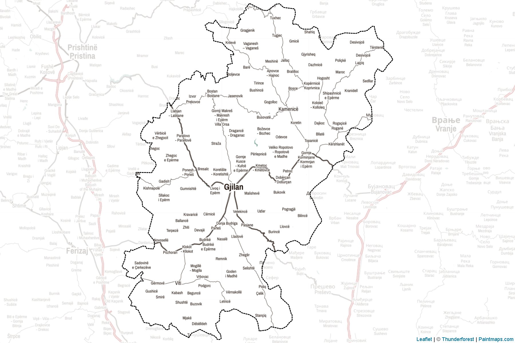 Gjilan (Kosovo) Map Cropping Samples-2