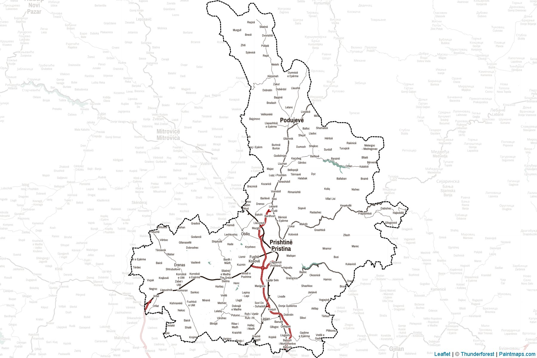 Muestras de recorte de mapas Pristina (Kosovo)-2