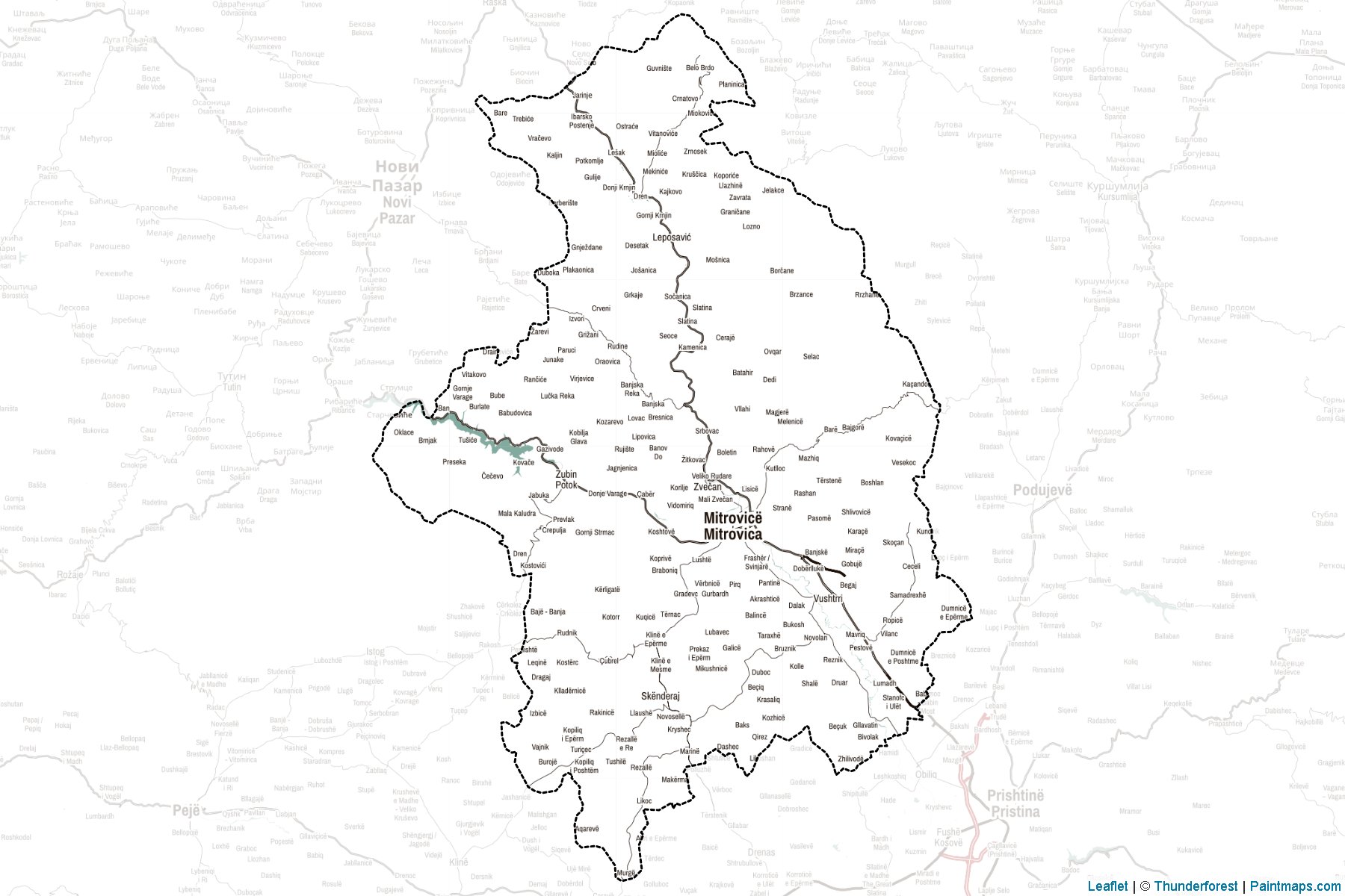 Muestras de recorte de mapas Mitrovica (Kosovo)-2