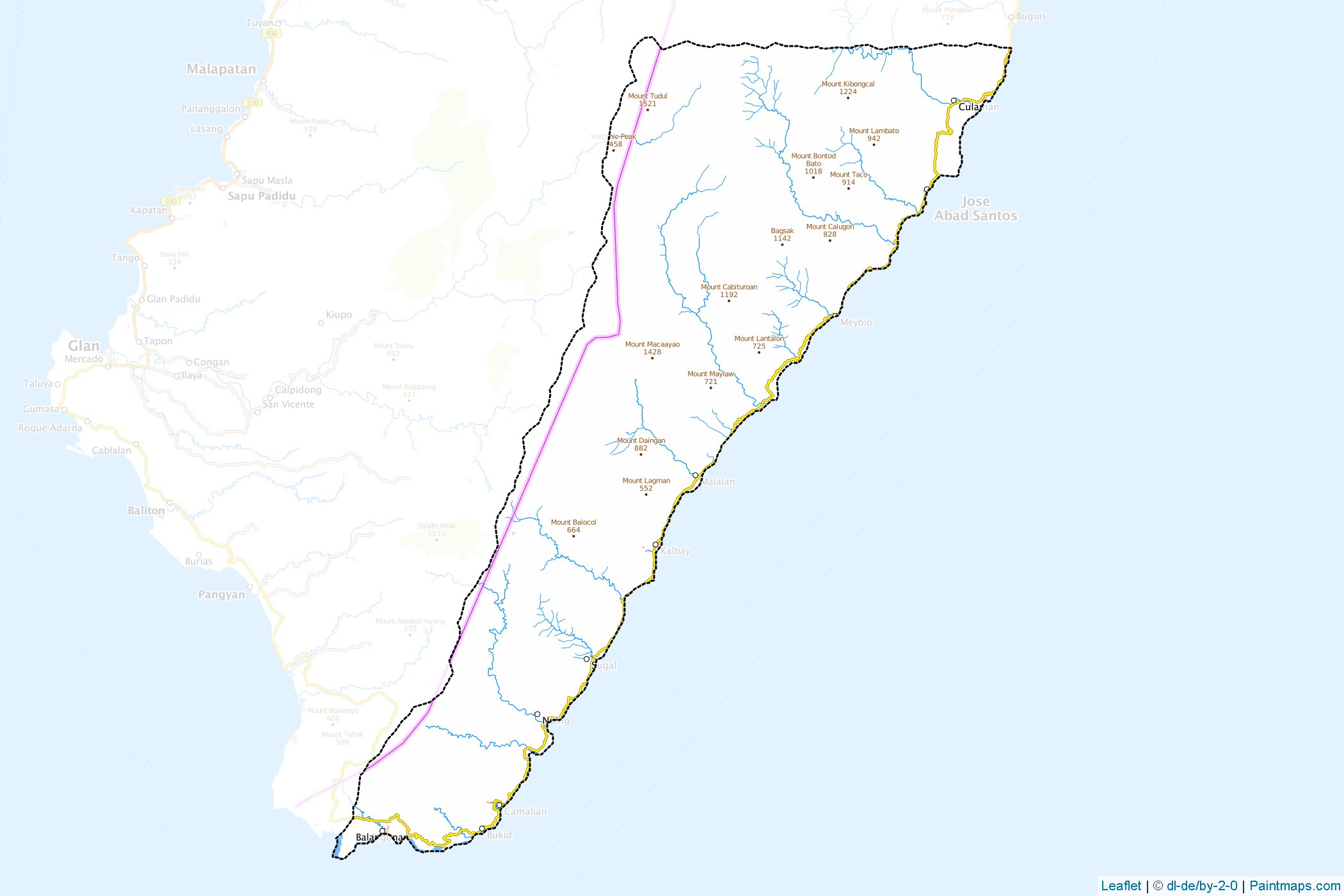 Davao Occidental (Philippines) Map Cropping Samples-1