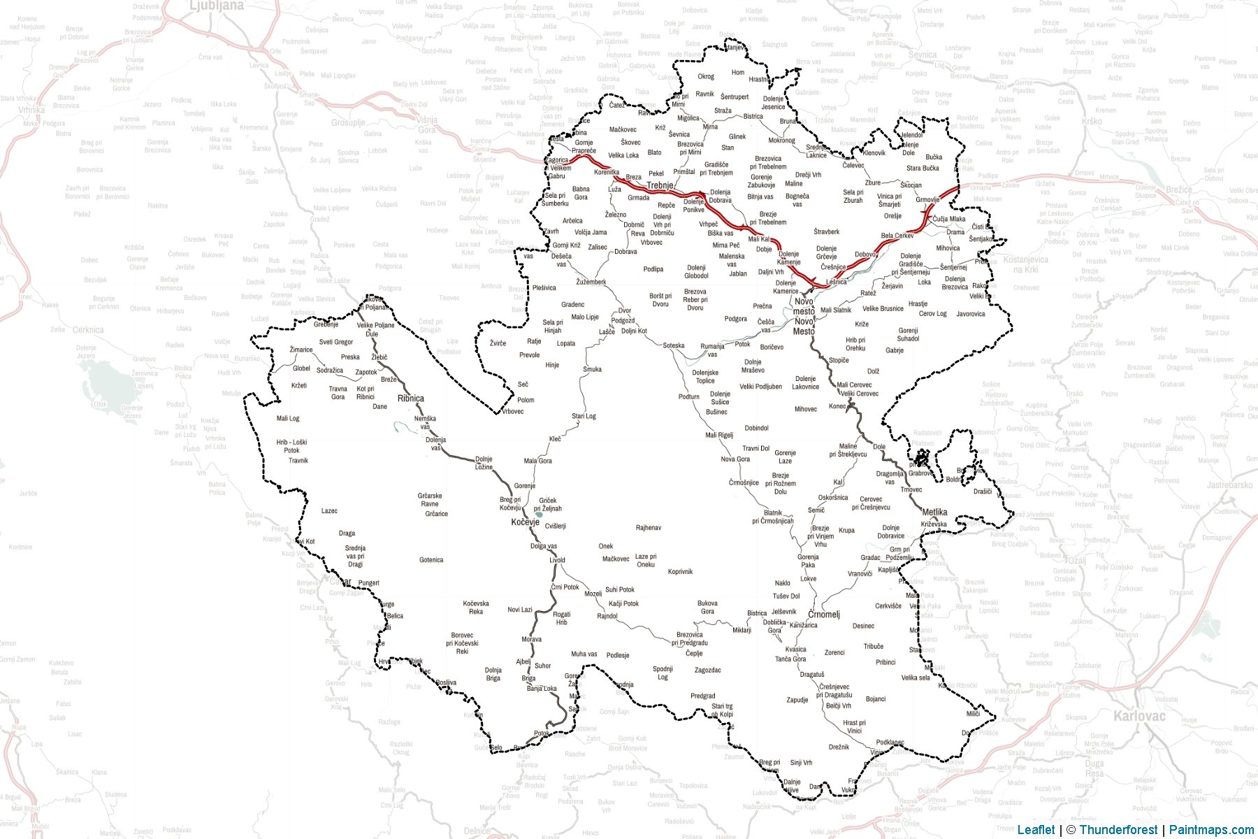 Muestras de recorte de mapas Jugovzhodna Slovenija (Eslovenia)-2