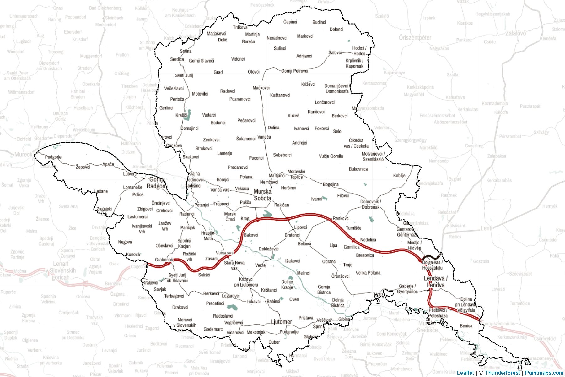 Muestras de recorte de mapas Pomurska (Eslovenia)-2