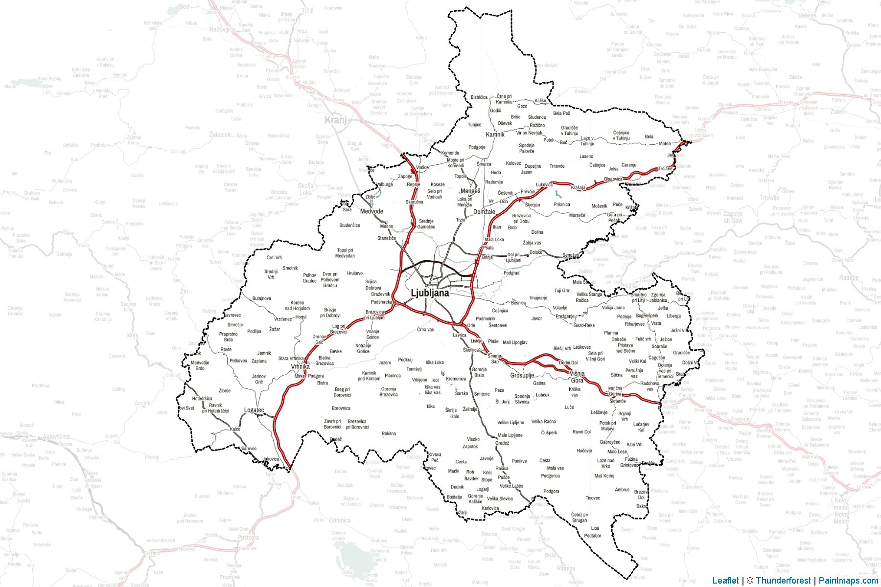 Osrednjeslovenska (Slovenya) Haritası Örnekleri-2