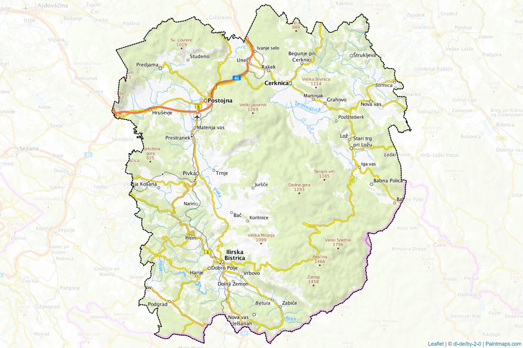 Muestras de recorte de mapas Primorsko-notranjska (Eslovenia)-1