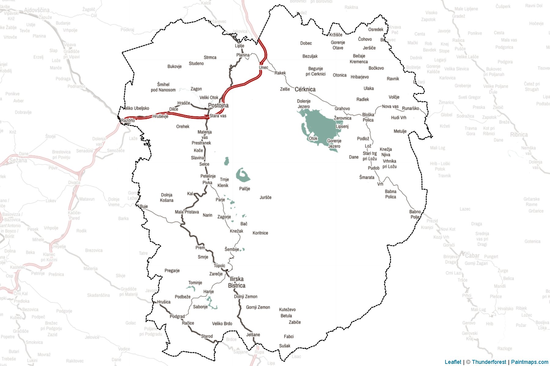 Muestras de recorte de mapas Primorsko-notranjska (Eslovenia)-2