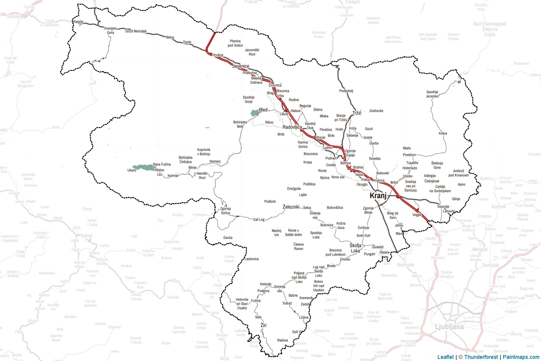 Upper Carniola (Slovenia) Map Cropping Samples-2