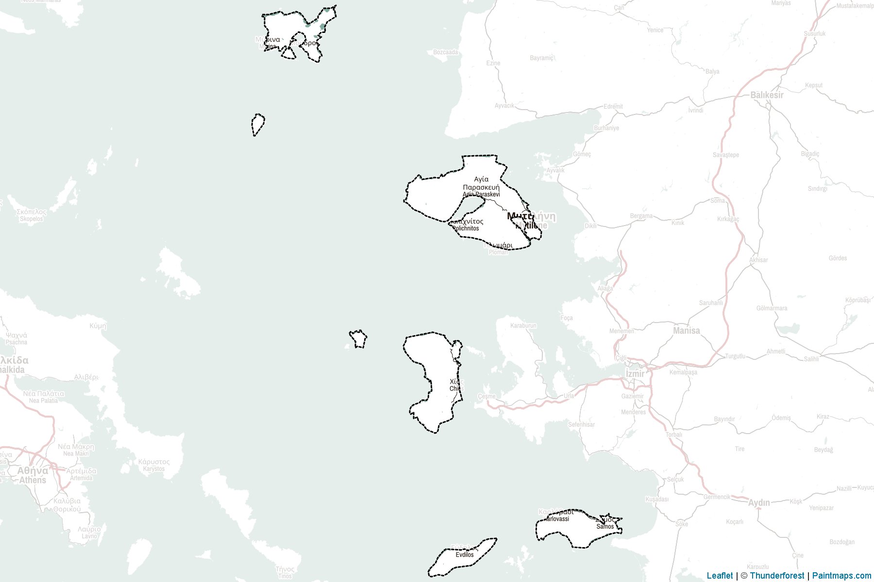 Muestras de recorte de mapas North Aegean (Grecia)-2