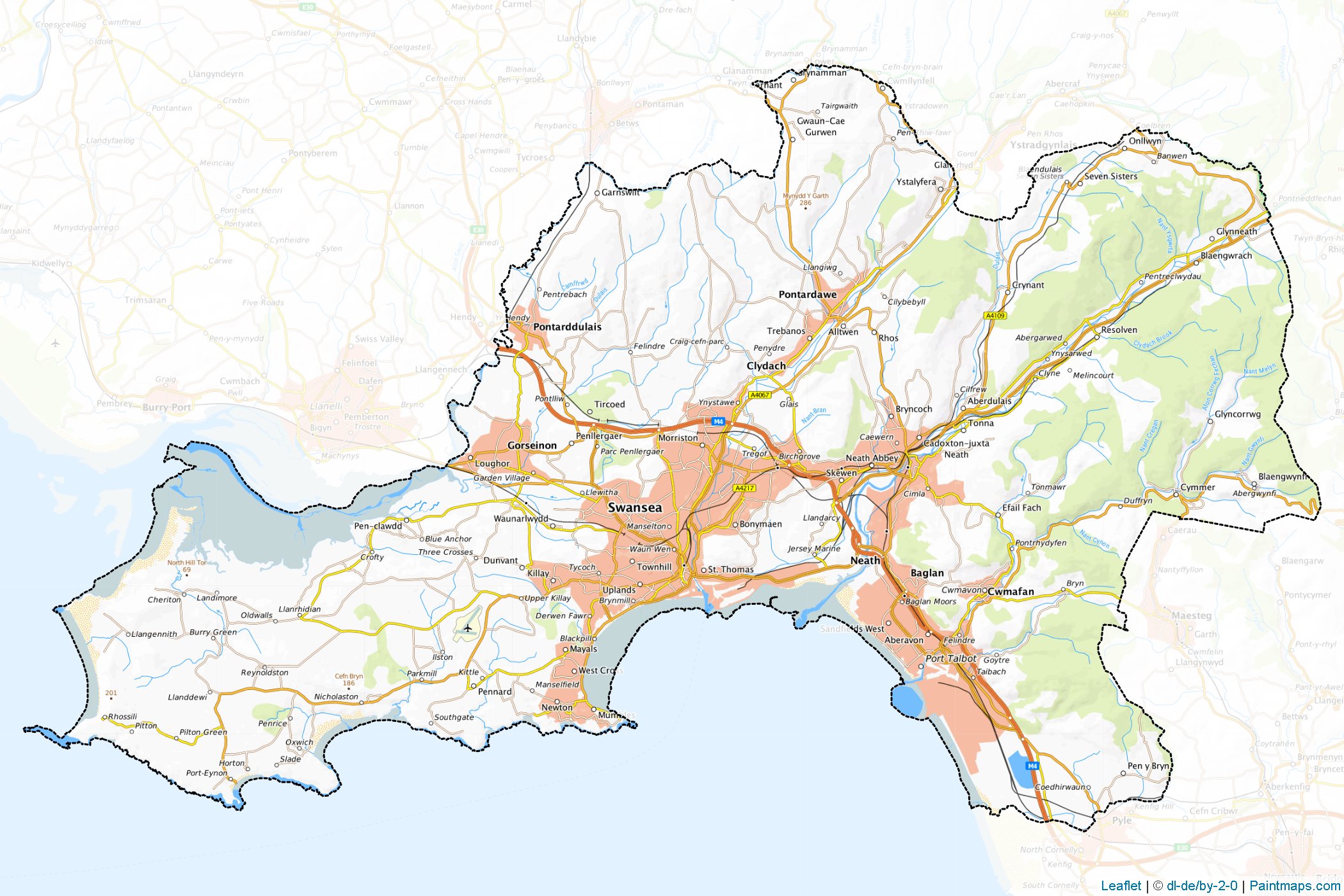 West Glamorgan (Wales) Map Cropping Samples-1