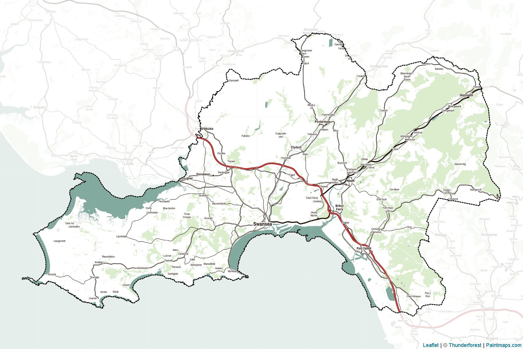 West Glamorgan (Wales) Map Cropping Samples-2