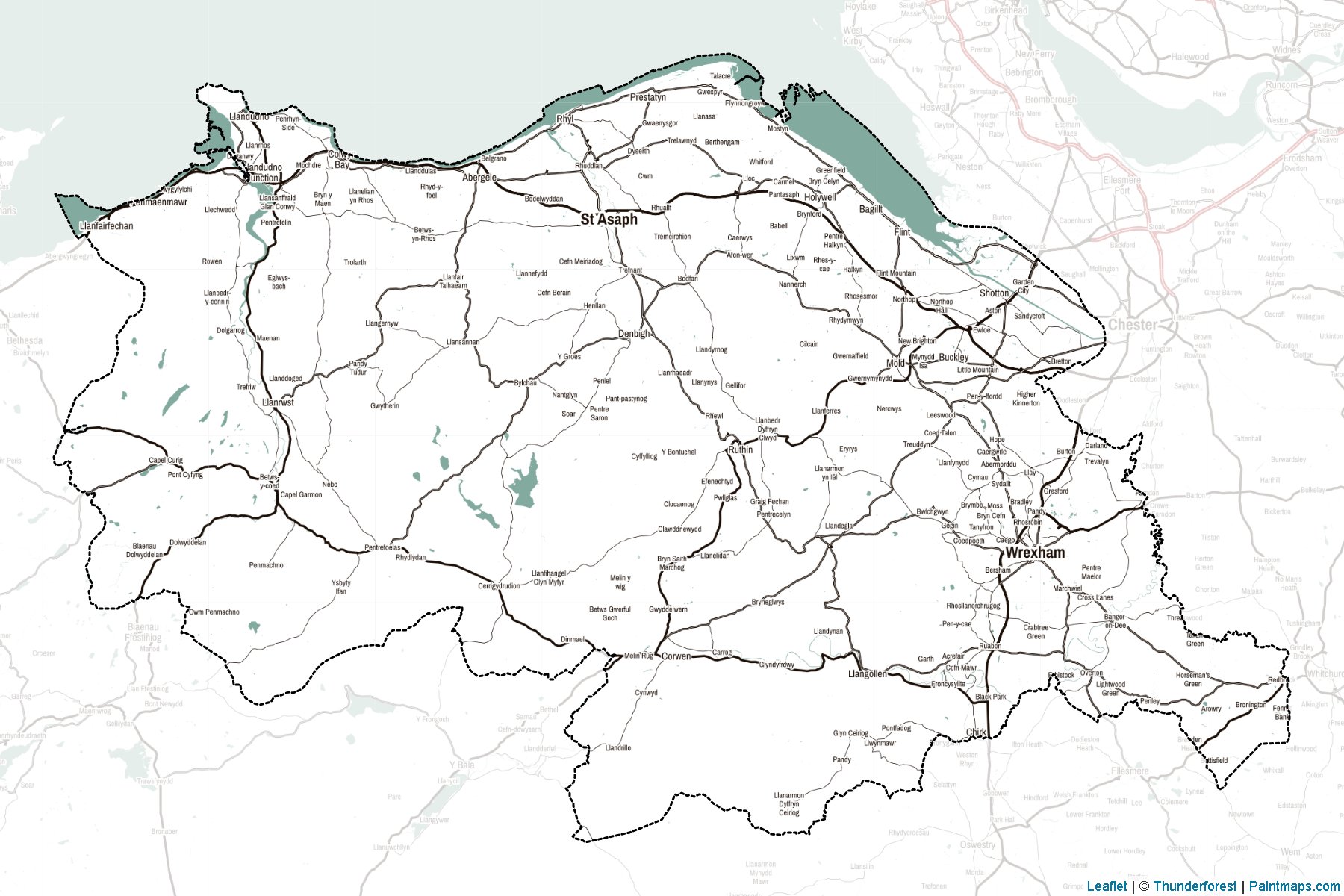 Clwyd (Galler) Haritası Örnekleri-2