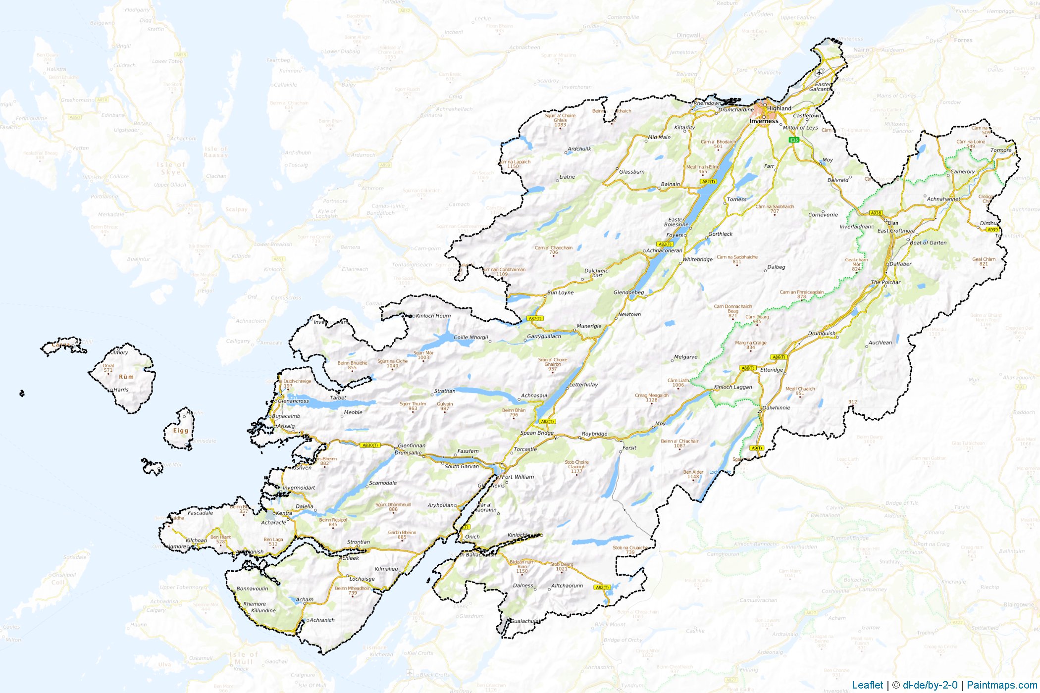 Muestras de recorte de mapas Inverness (Scotland)-1