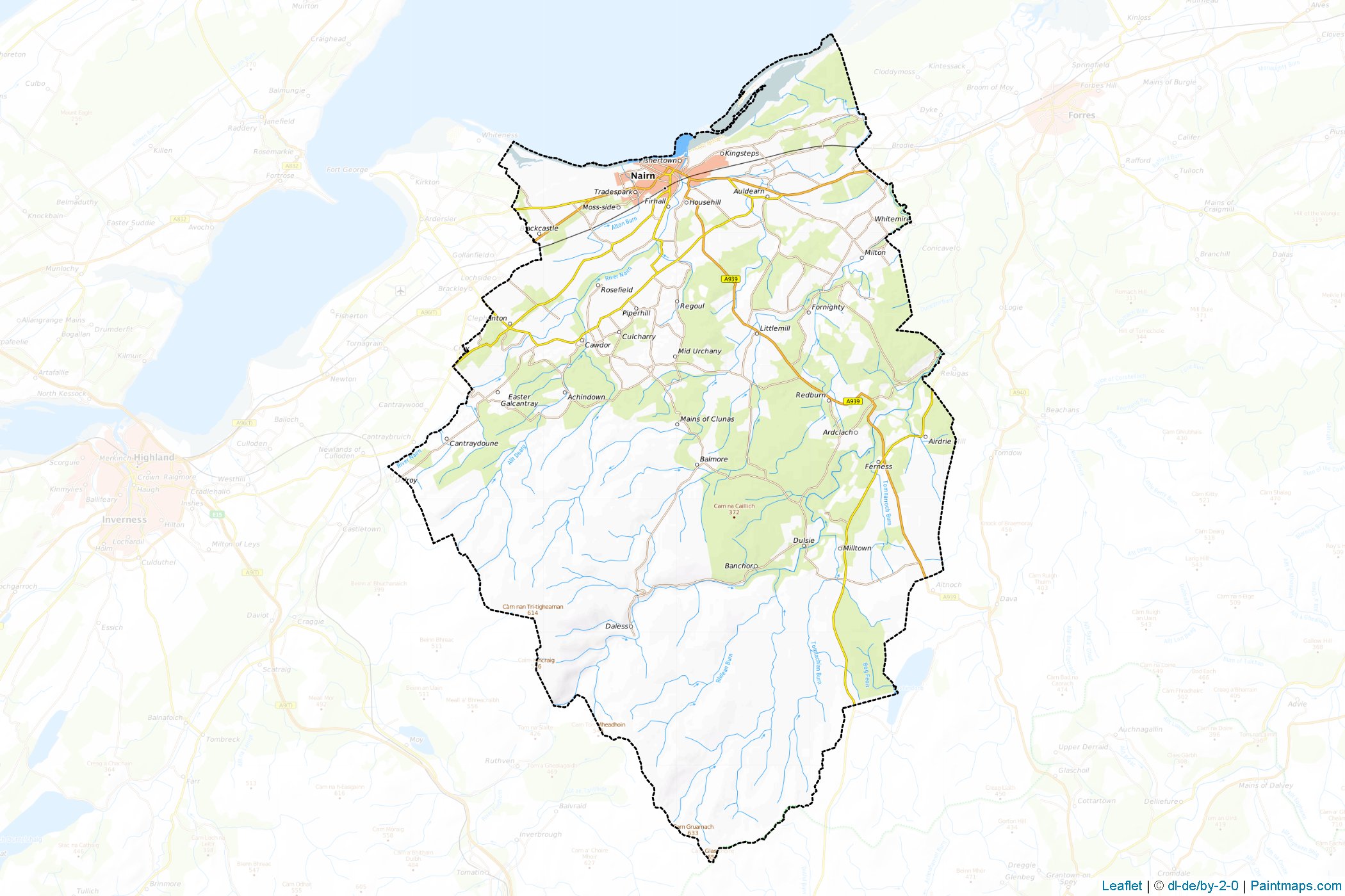 Nairn (Scotland) Map Cropping Samples-1