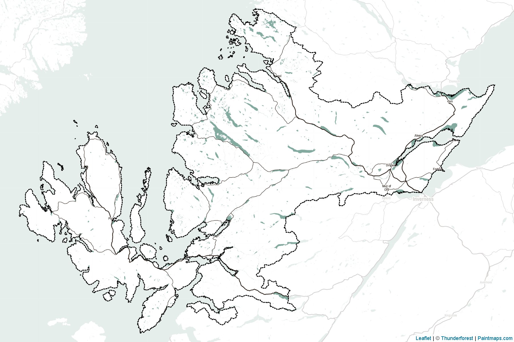 Muestras de recorte de mapas Ross and Cromarty (Scotland)-2