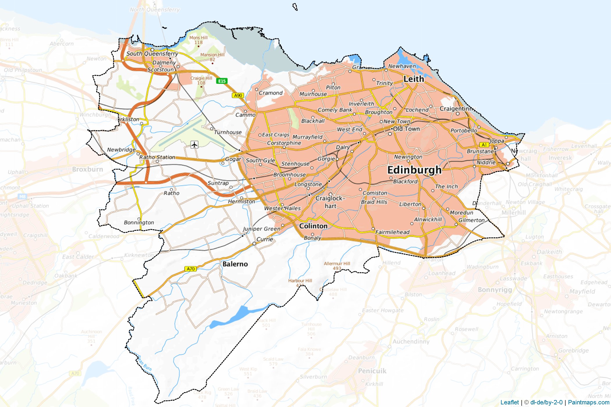 City of Edinburgh (Scotland) Map Cropping Samples-1