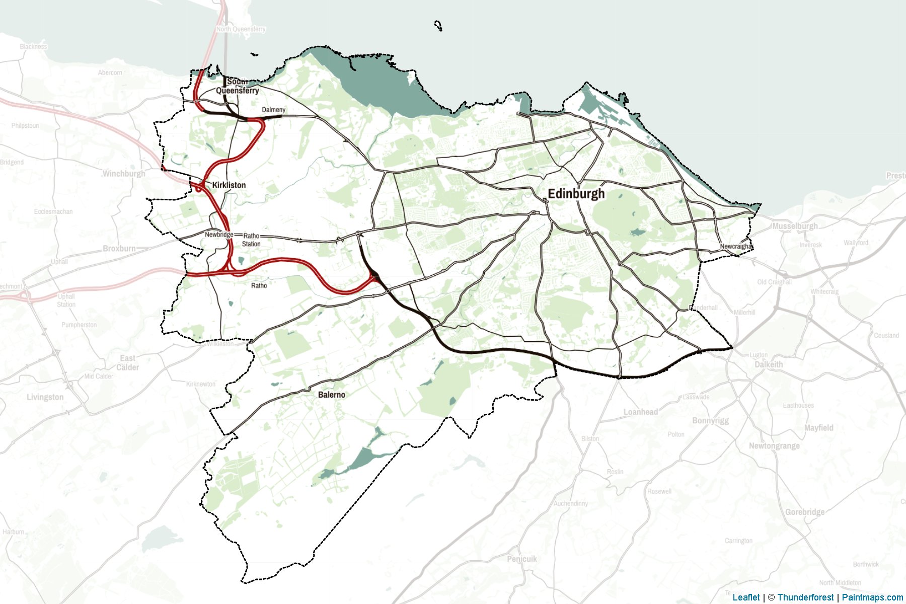 City of Edinburgh (Scotland) Map Cropping Samples-2