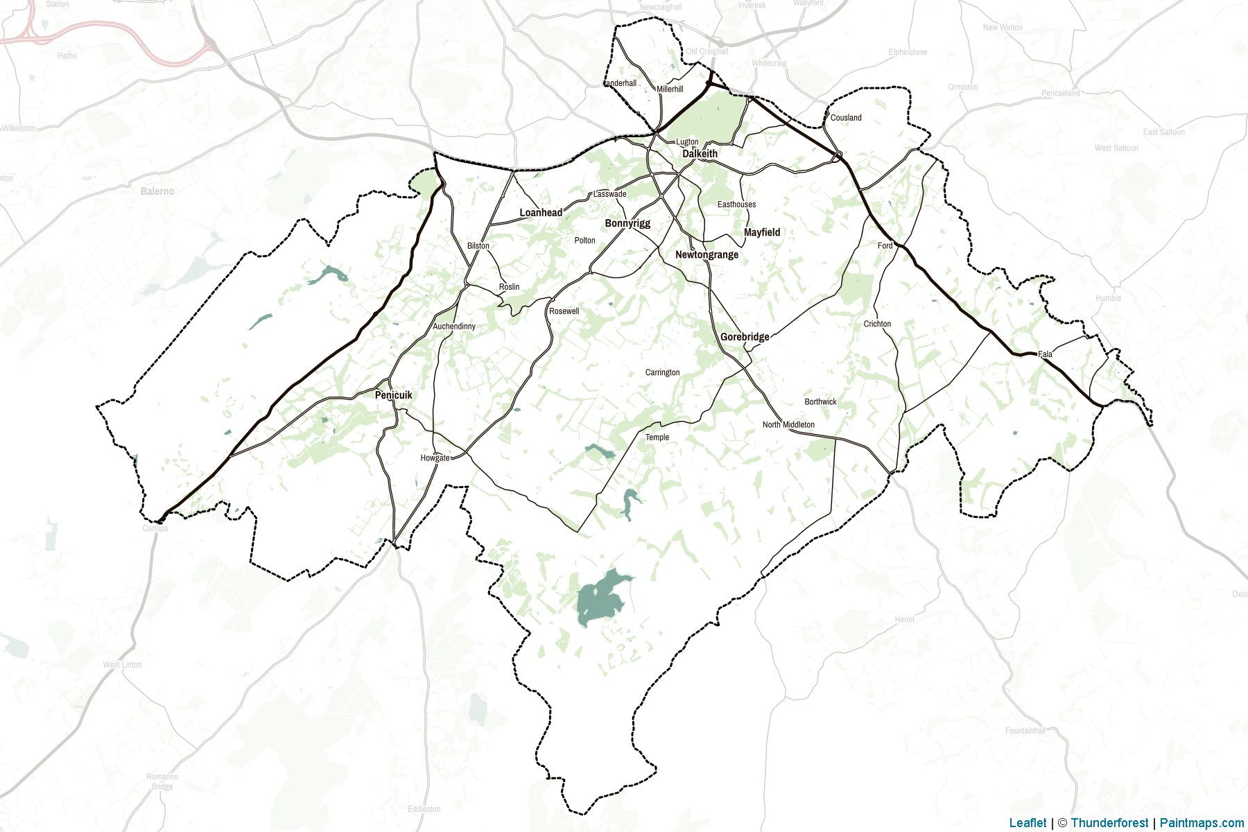 Midlothian (Scotland) Map Cropping Samples-2