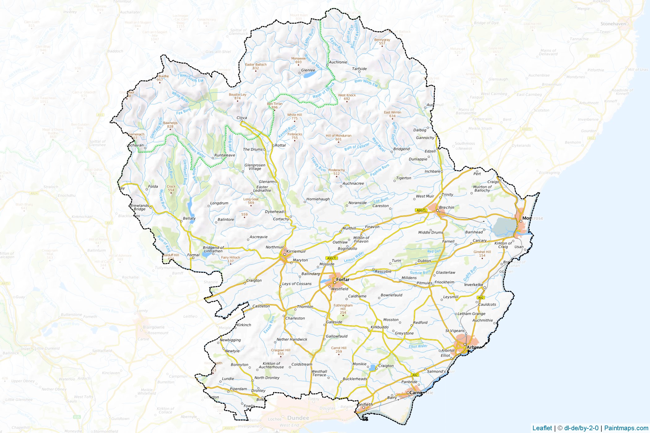 Angus (Scotland) Map Cropping Samples-1