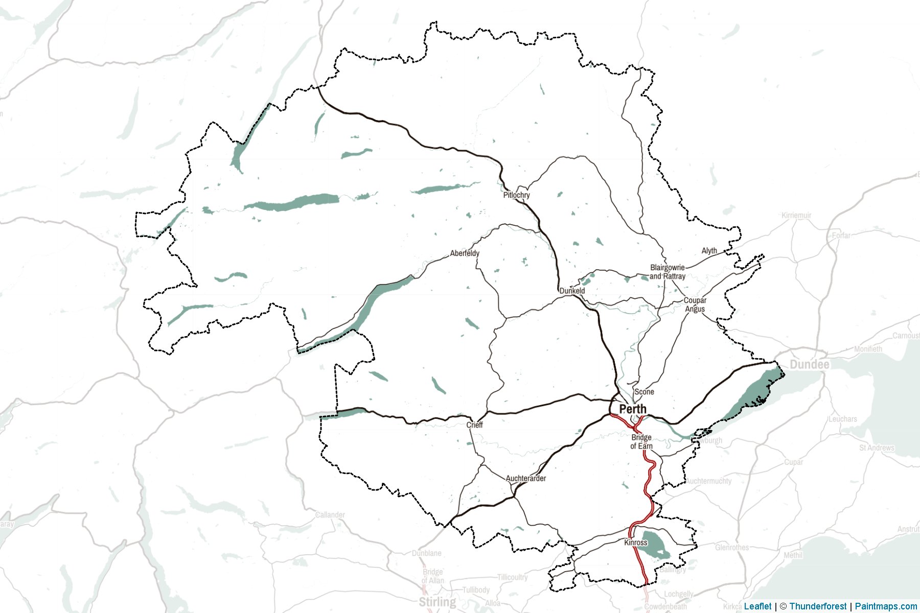 Muestras de recorte de mapas Perth and Kinross (Scotland)-2