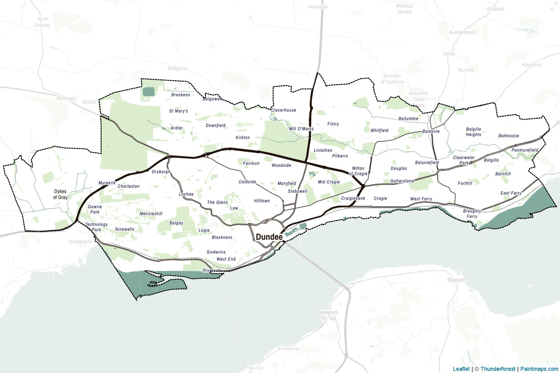 City of Dundee (Scotland) Map Cropping Samples-2