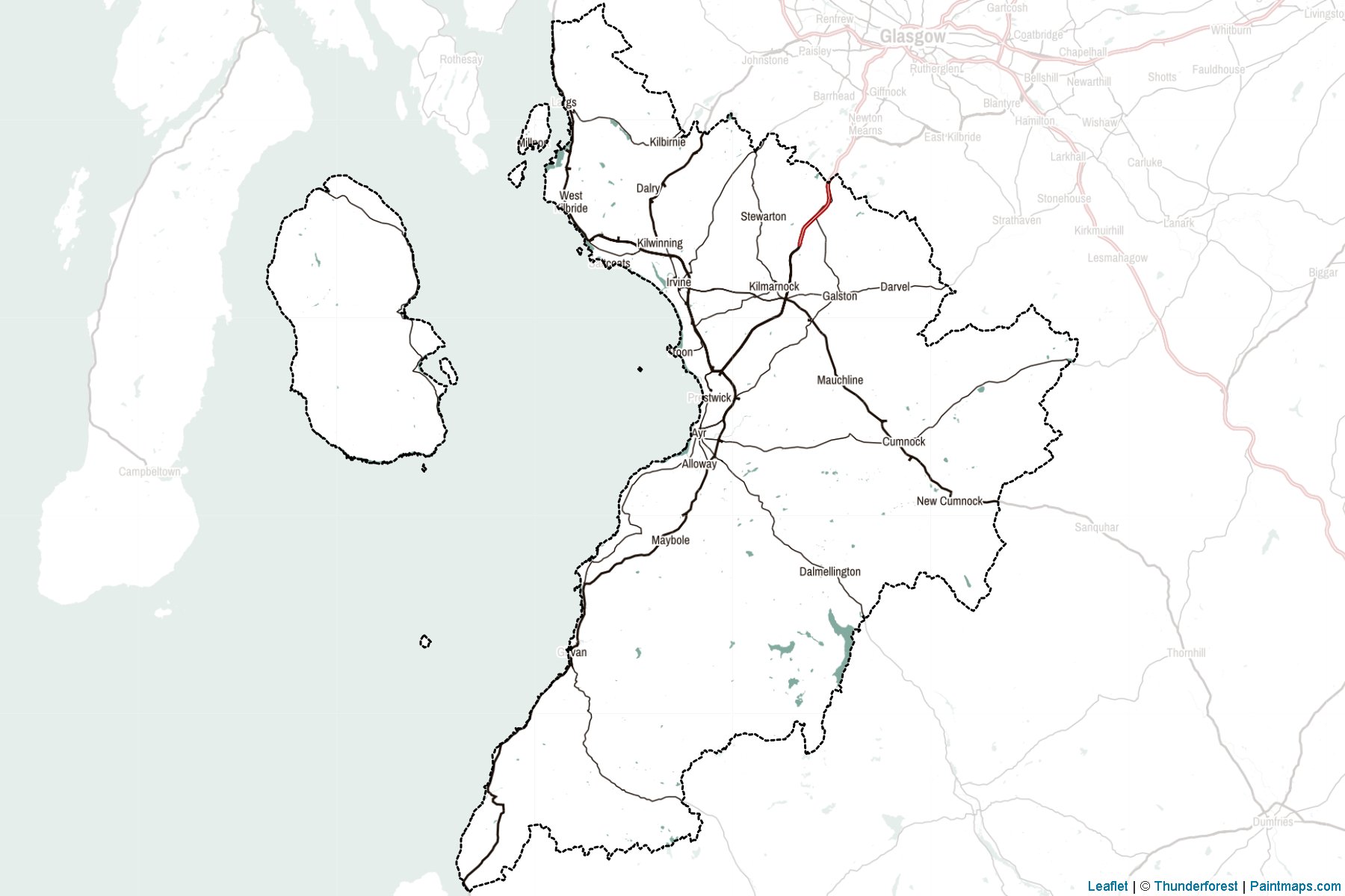 Ayrshire and Arran (Scotland) Map Cropping Samples-2