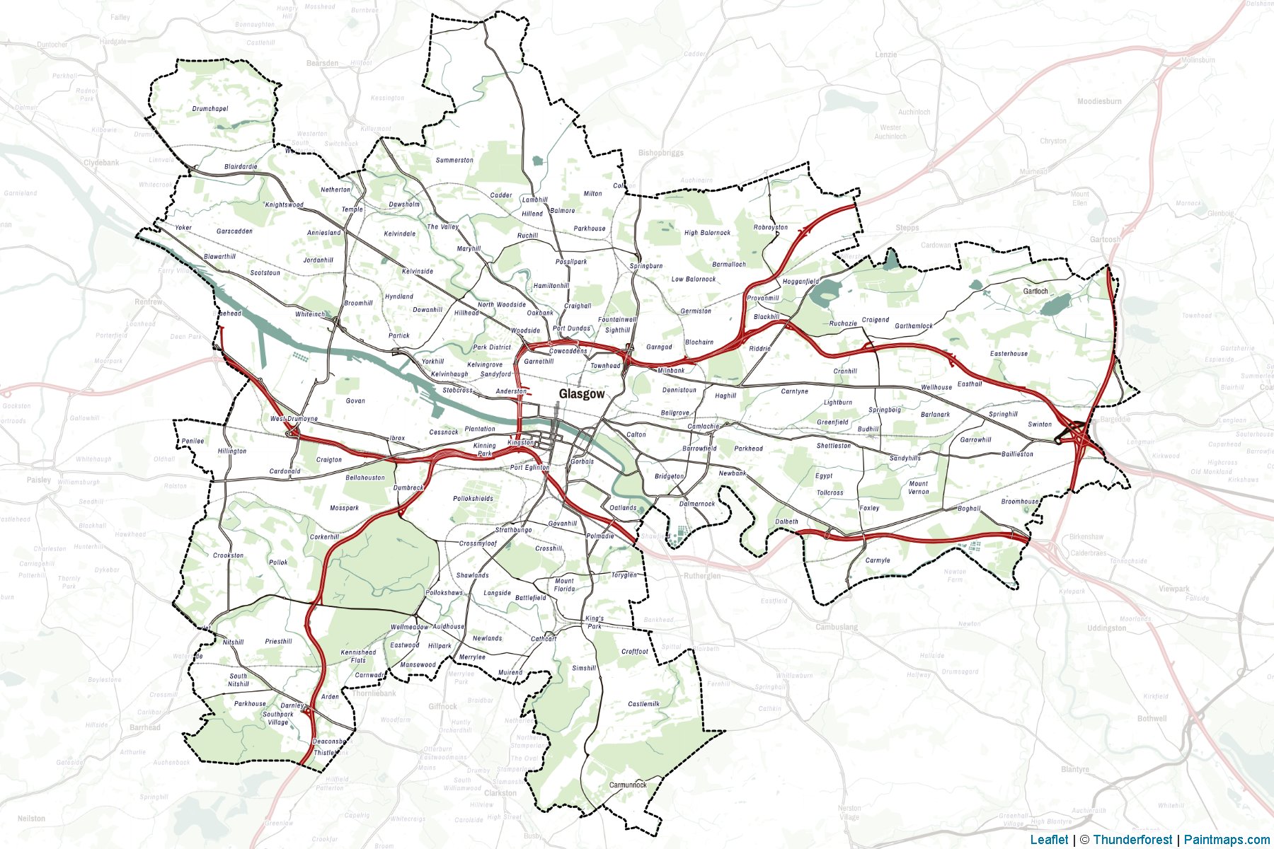 City of Glasgow (Scotland) Map Cropping Samples-2