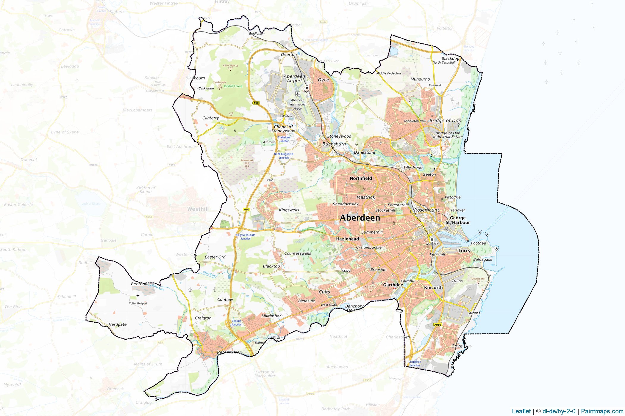 Muestras de recorte de mapas City of Aberdeen (Scotland)-1