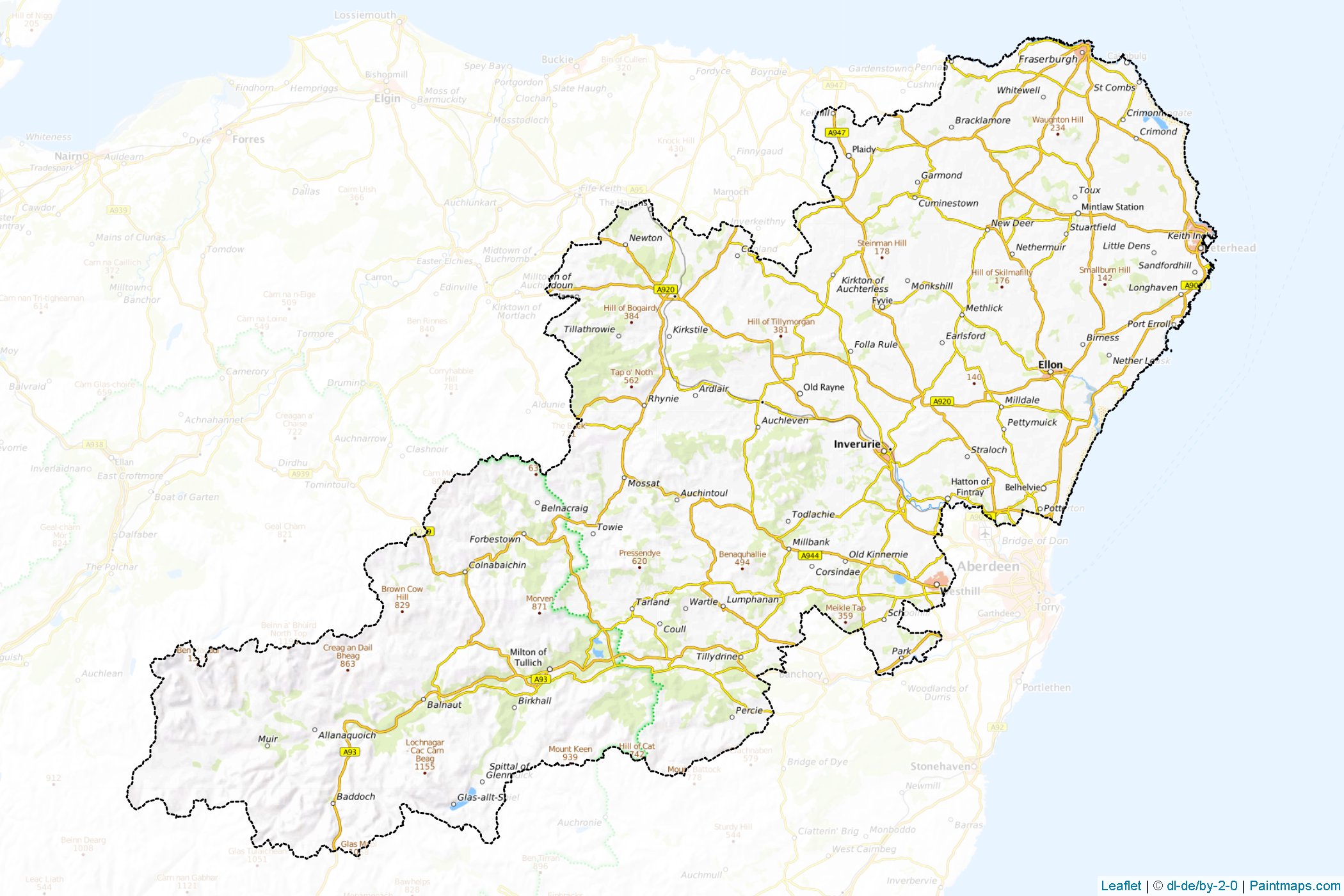 Aberdeenshire (İskoçya) Haritası Örnekleri-1