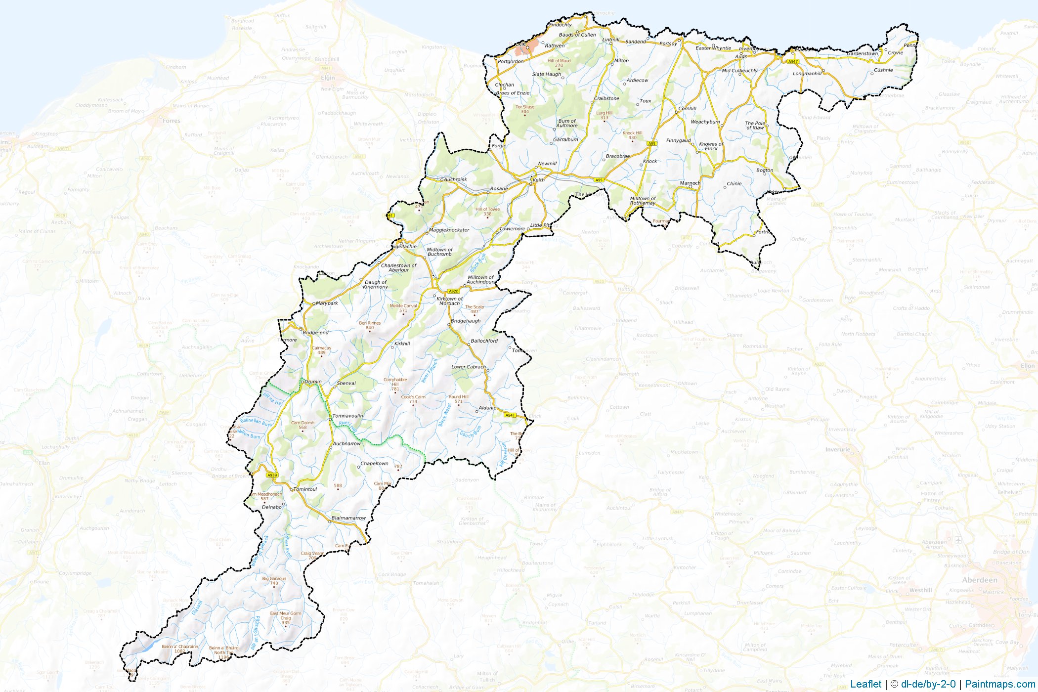 Banffshire (Scotland) Map Cropping Samples-1