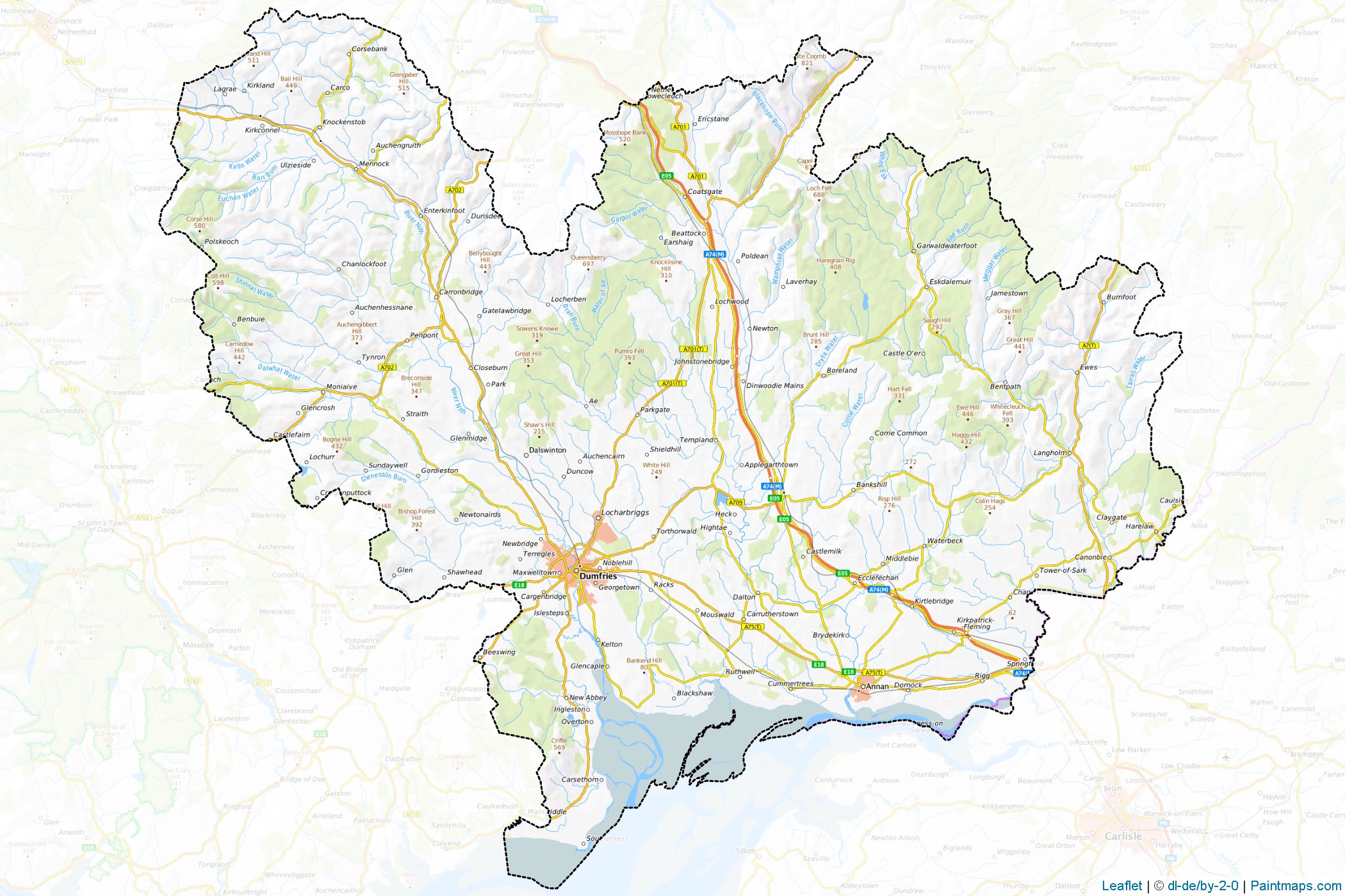 Dumfries (Scotland) Map Cropping Samples-1