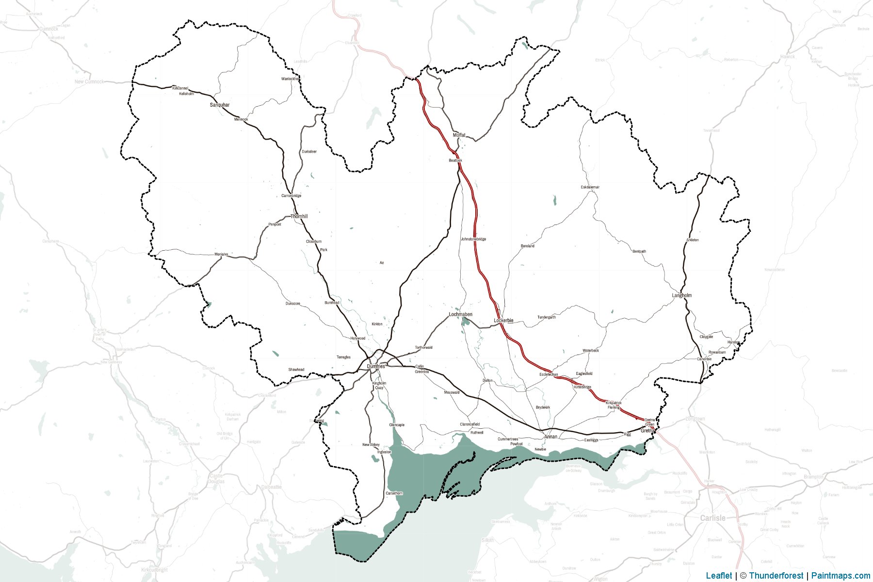 Dumfries (Scotland) Map Cropping Samples-2