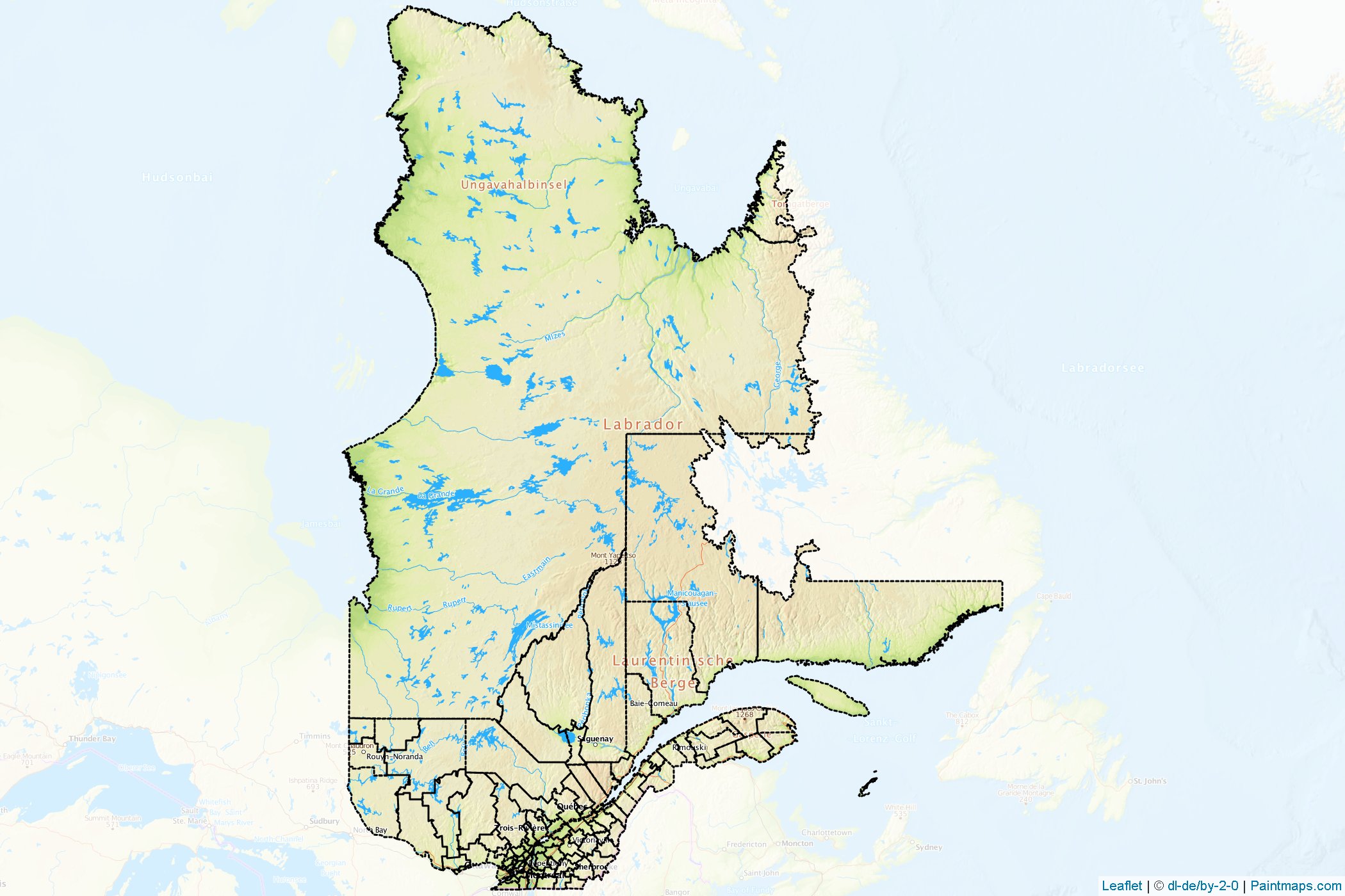 Québec (Kanada) Haritası Örnekleri-1