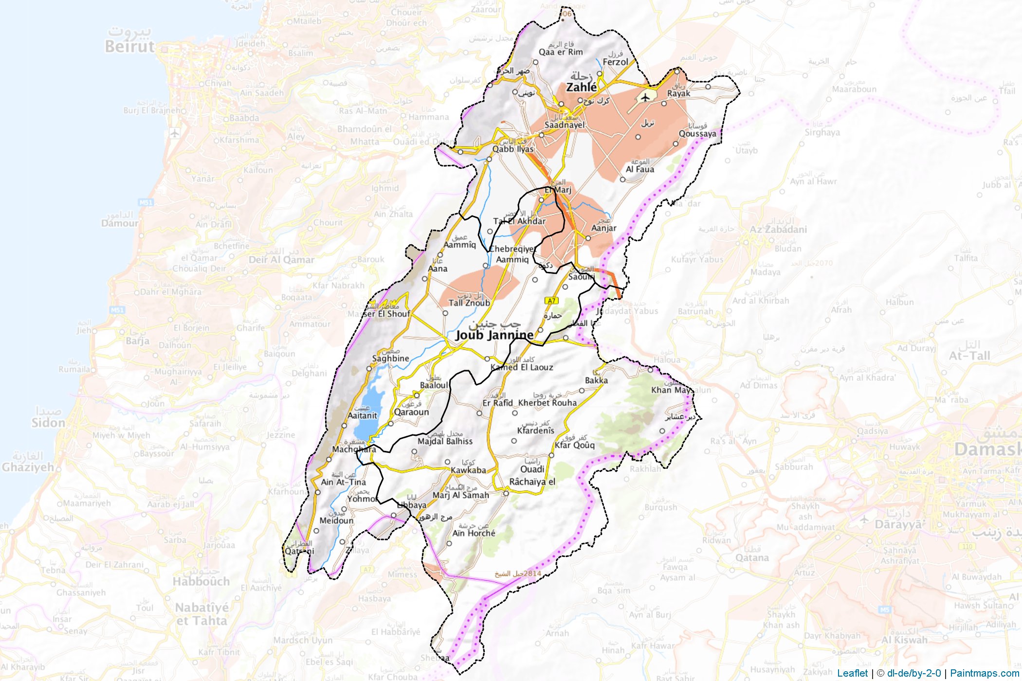 Beqaa (Lübnan) Haritası Örnekleri-1