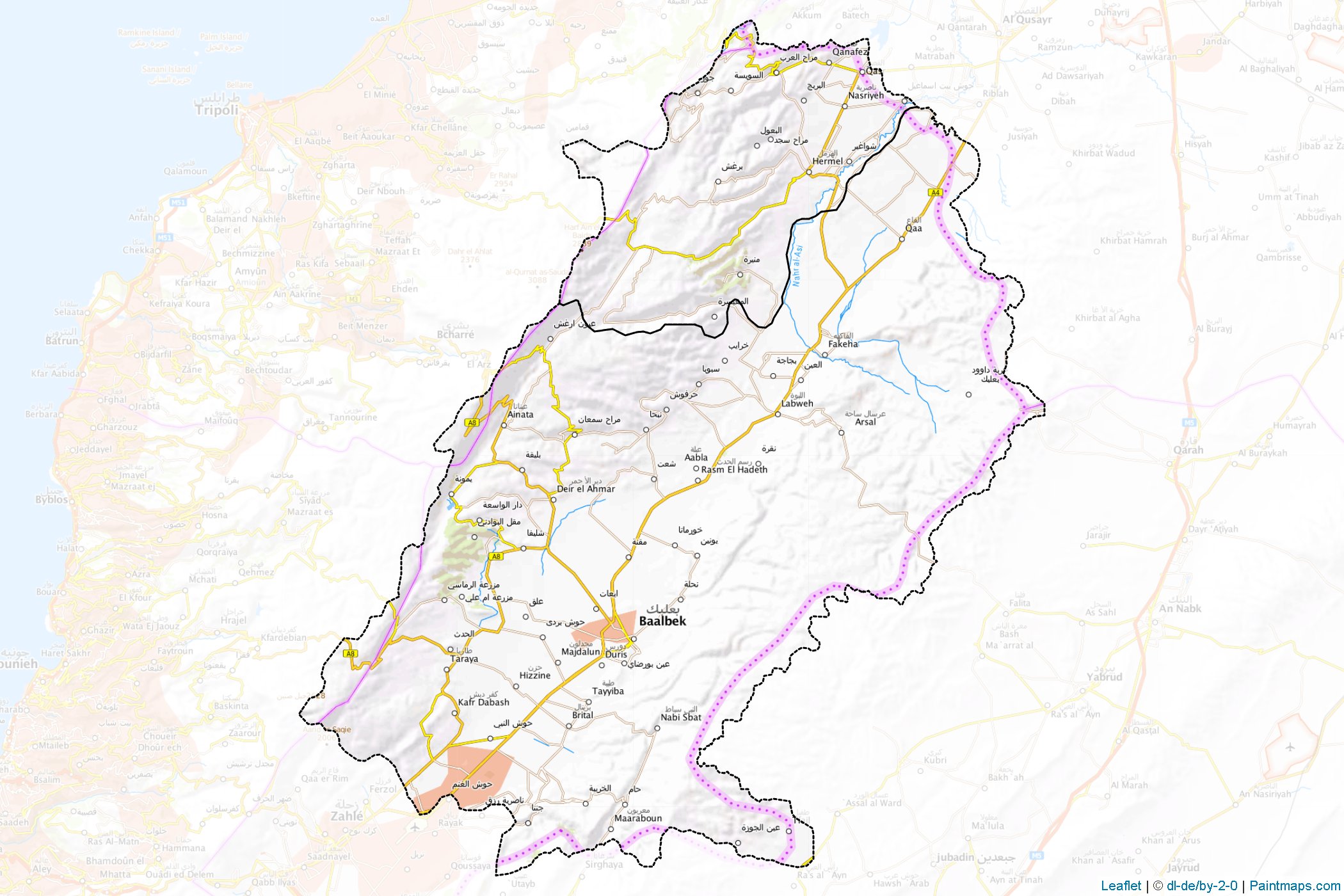 Baalbek-Hermel (Lübnan) Haritası Örnekleri-1