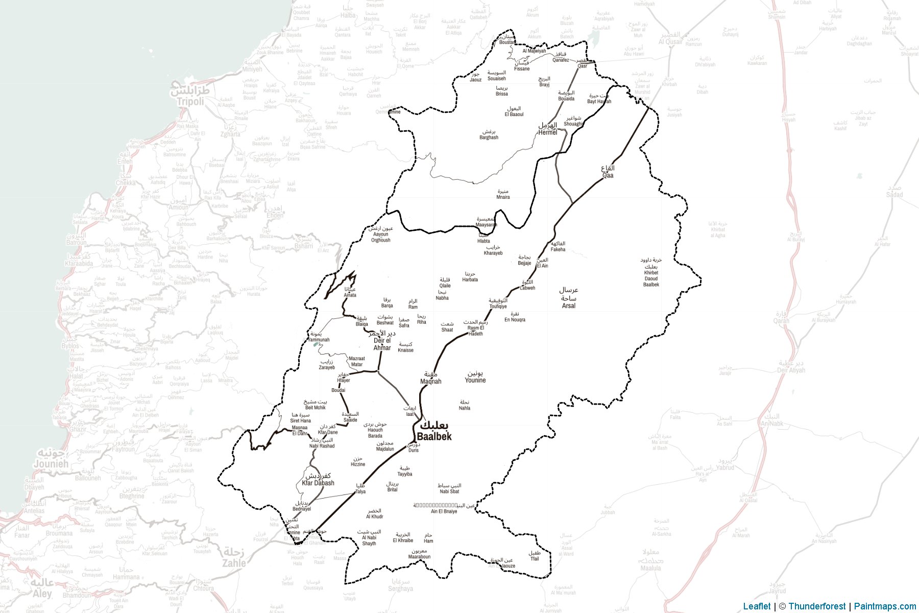 Baalbek-Hermel (Lübnan) Haritası Örnekleri-2