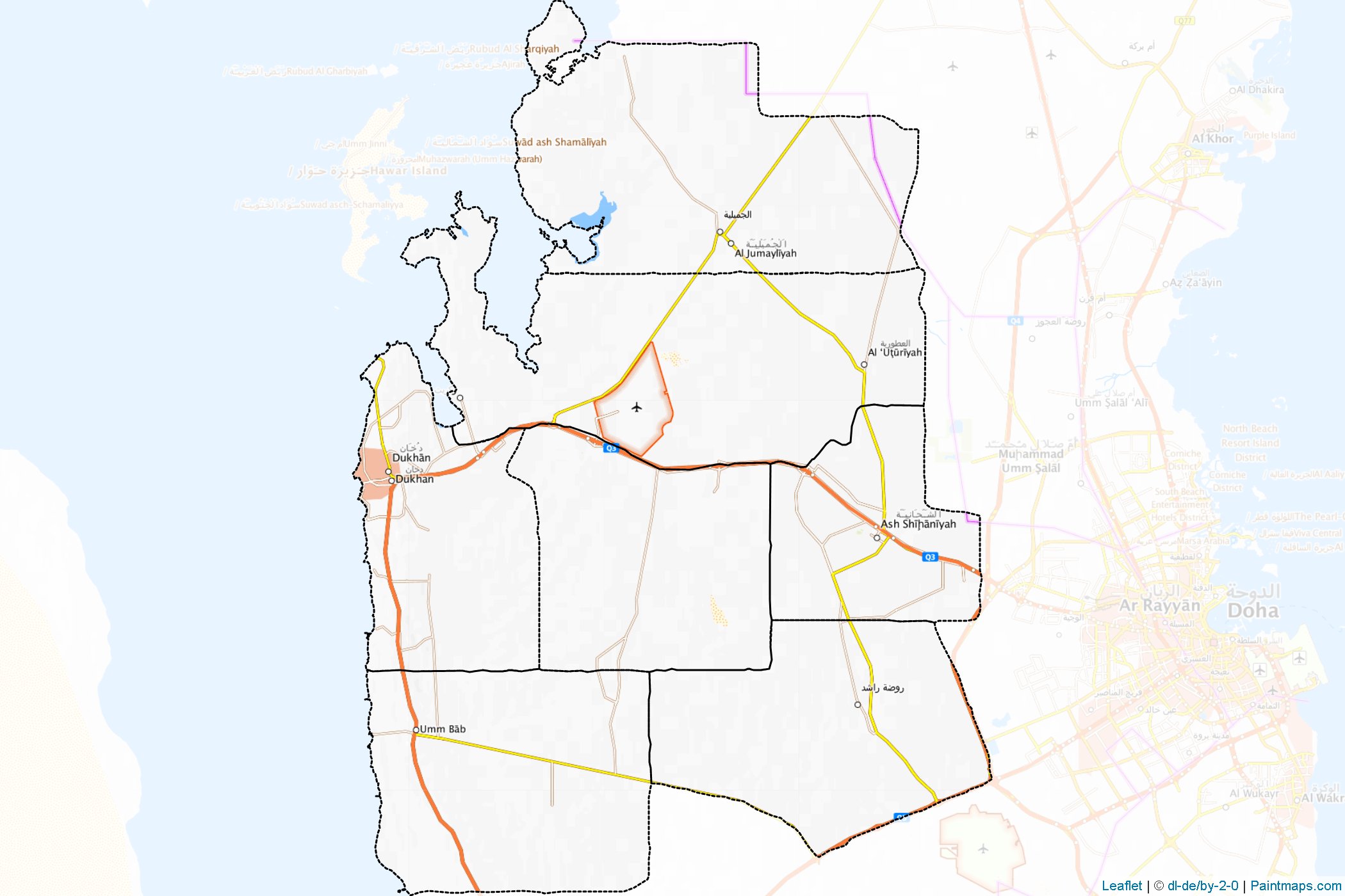 Muestras de recorte de mapas Al-Shahaniya (Katar)-1