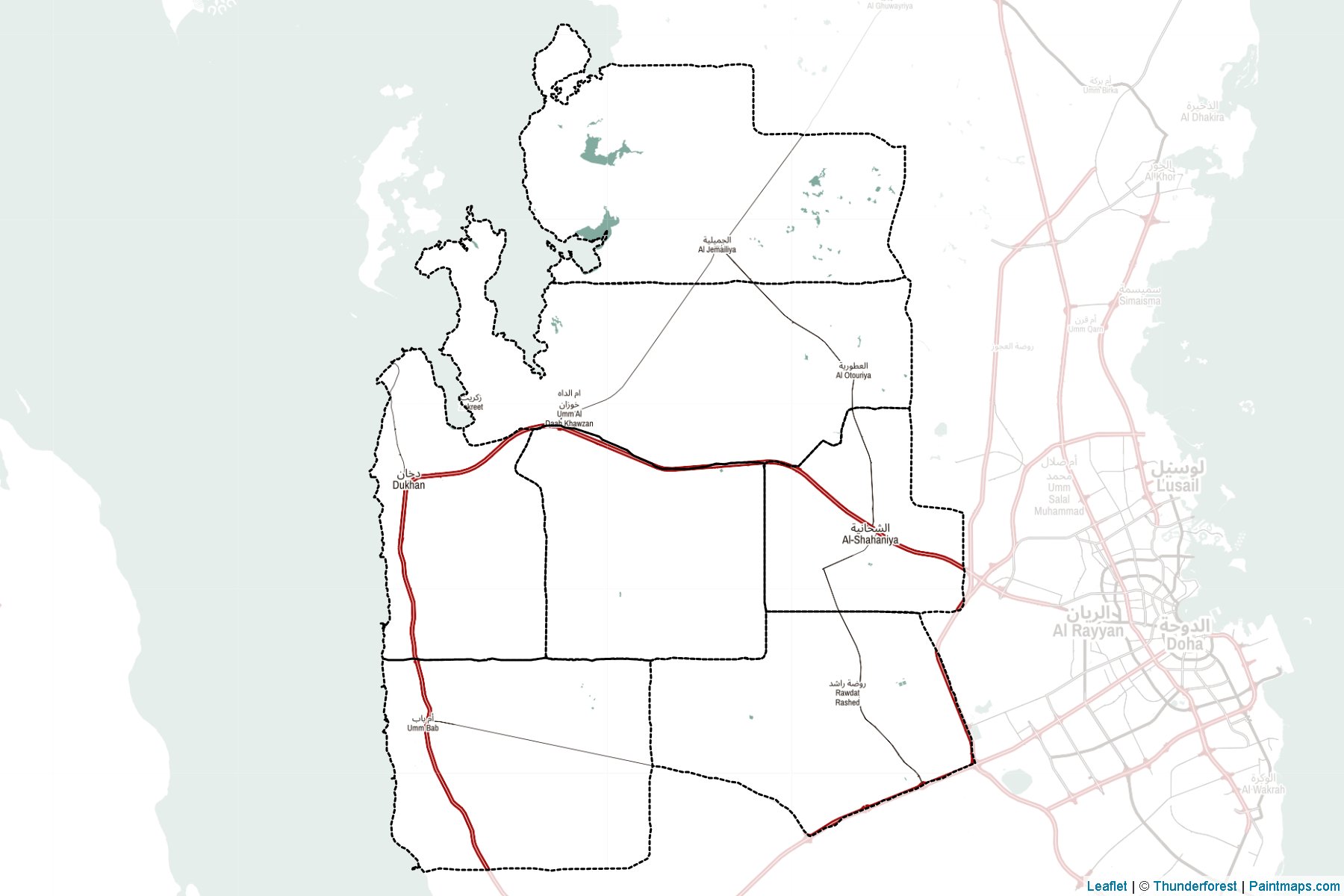 Muestras de recorte de mapas Al-Shahaniya (Katar)-2