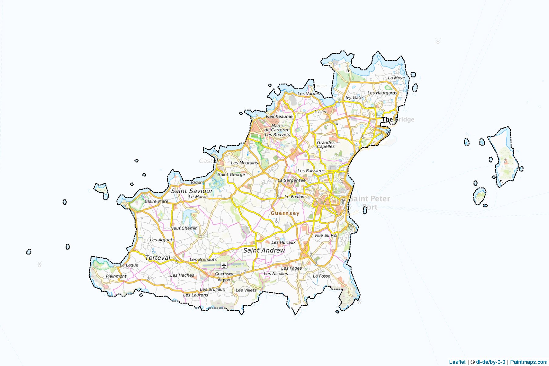 Guernsey (Guernsey) Haritası Örnekleri-1