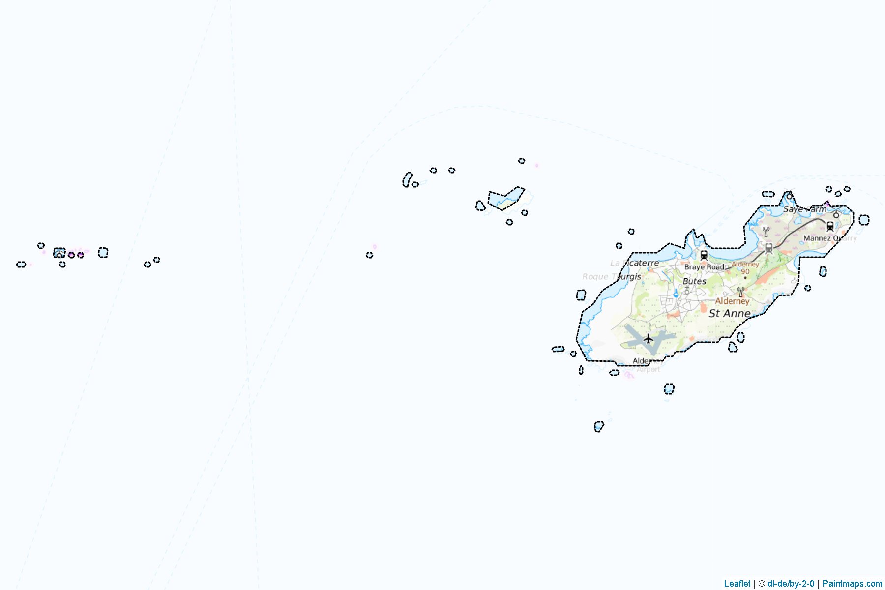 Muestras de recorte de mapas Alderney (Guernsey)-1