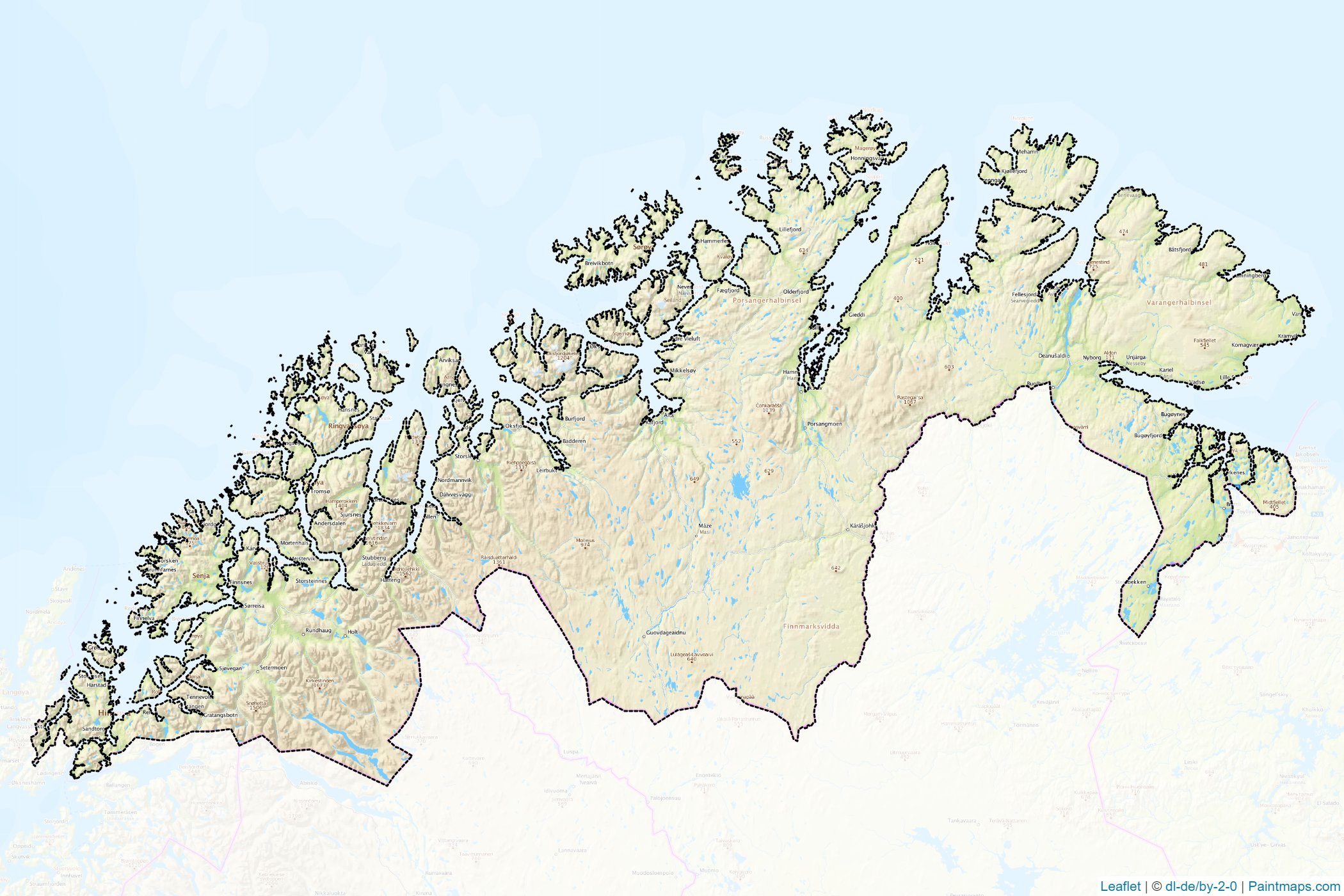 Troms og Finnmark (Norveç) Haritası Örnekleri-1