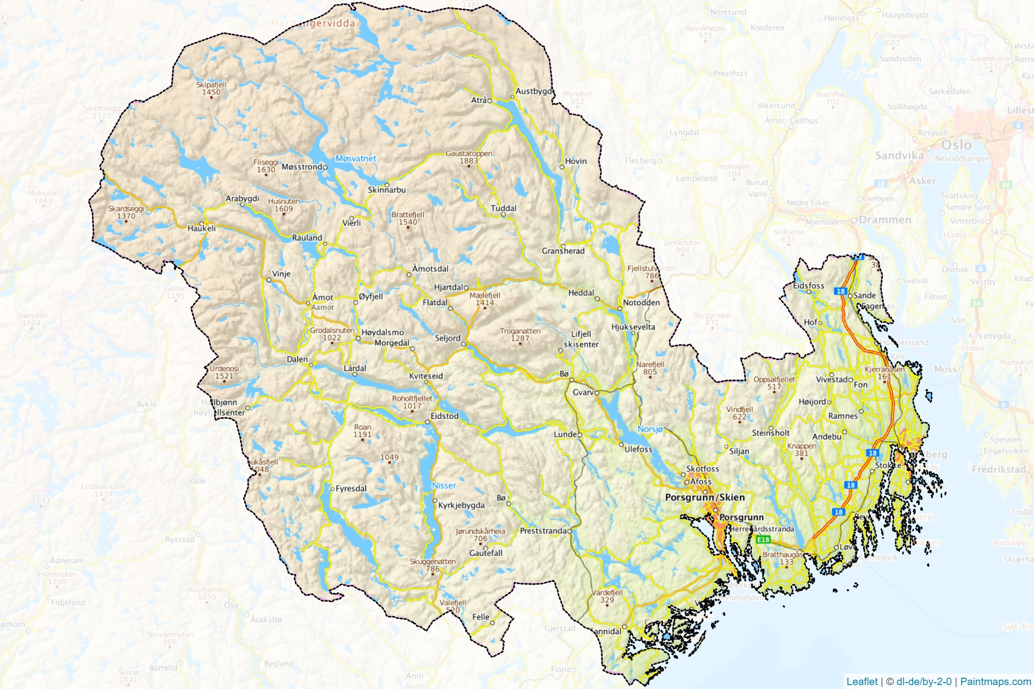 Vestfold og Telemark (Norway) Map Cropping Samples-1