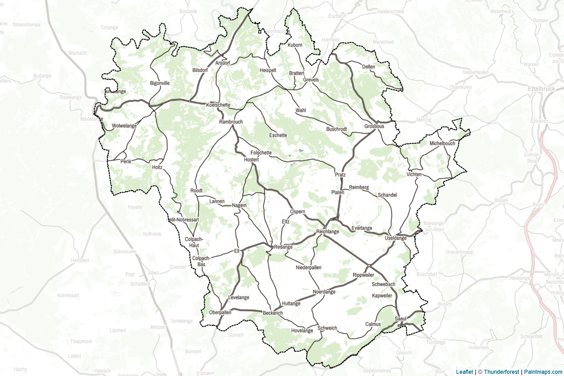 Muestras de recorte de mapas Redange (Luxemburgo)-2